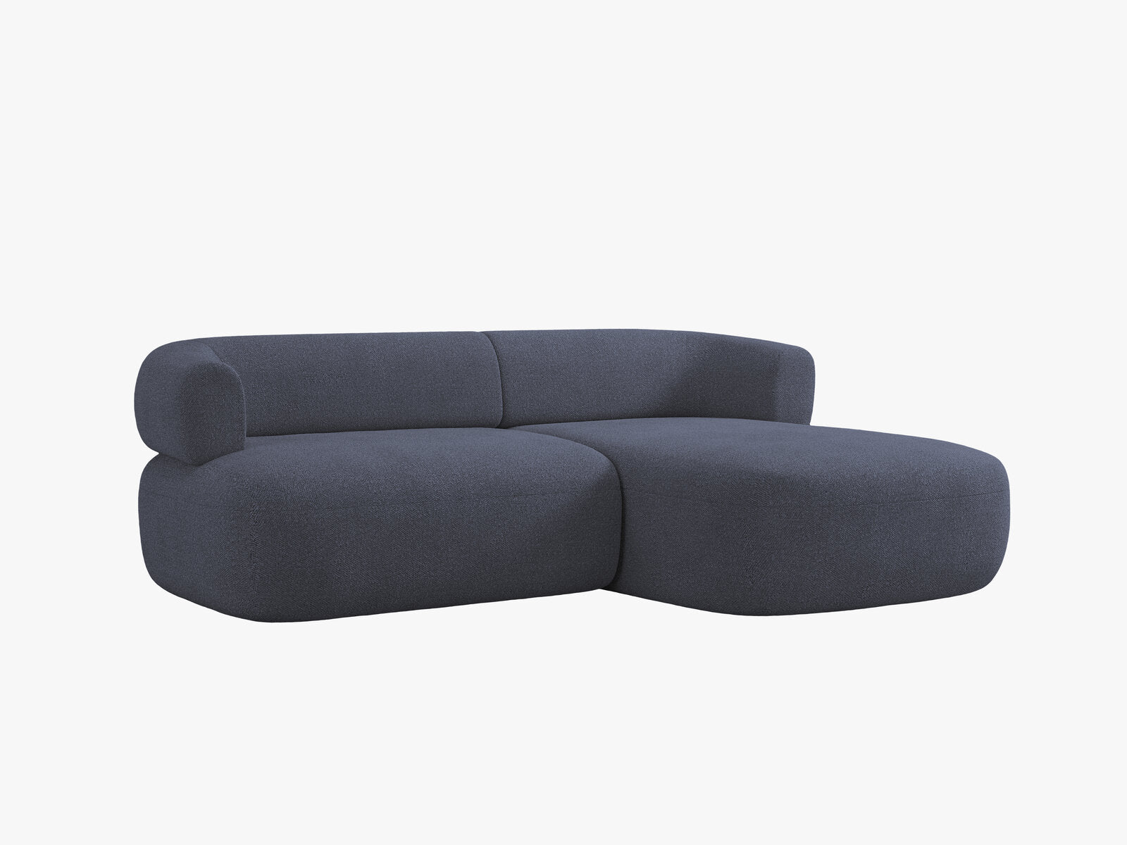 Micadoni 5-Sitzer Ecksofa Jenny Kleine Version Rechts Boucle Now or Never Dunkelblau