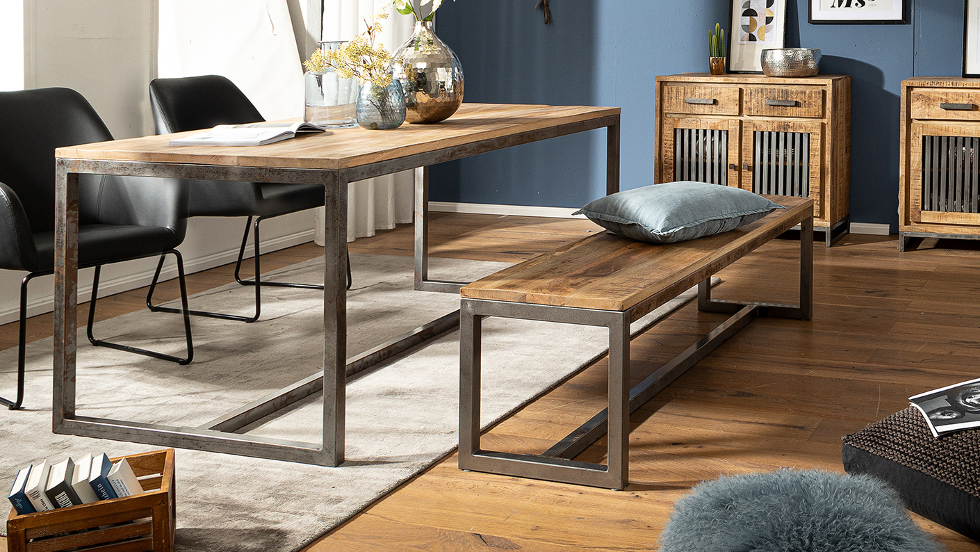Essbank Videbaek Mango Massivholz Braun 120 × 45 × 46 cm