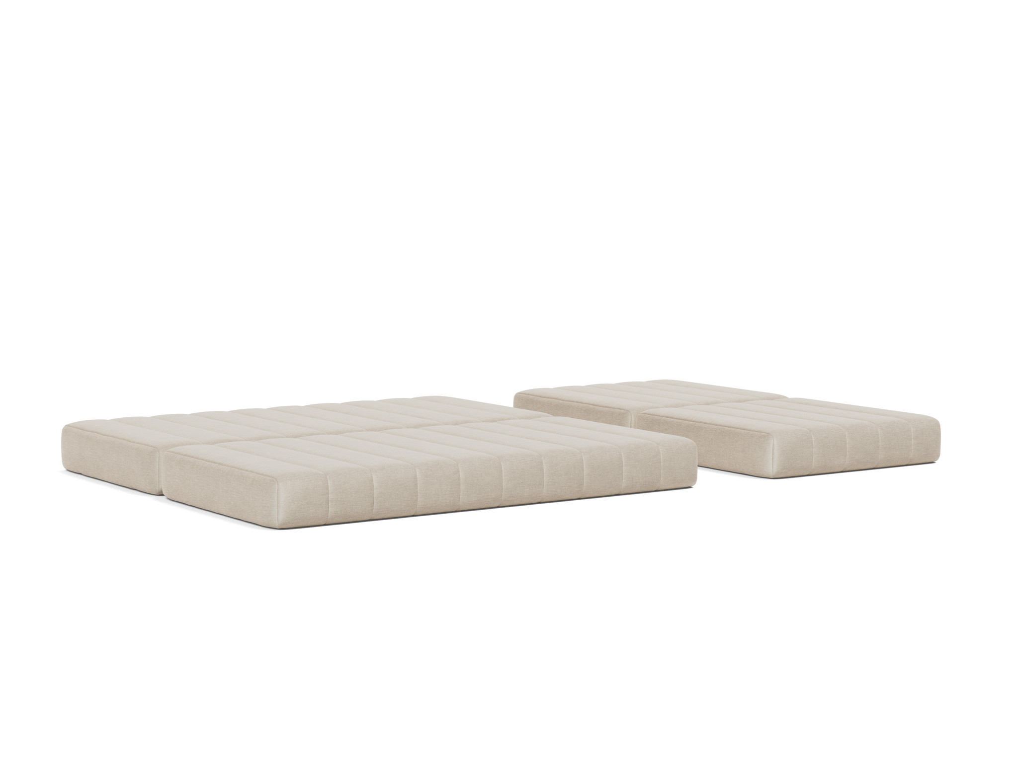 Schlafsofa CozyPad Grand mit Armlehnen Flachgewebe Phobos 586-Latte
