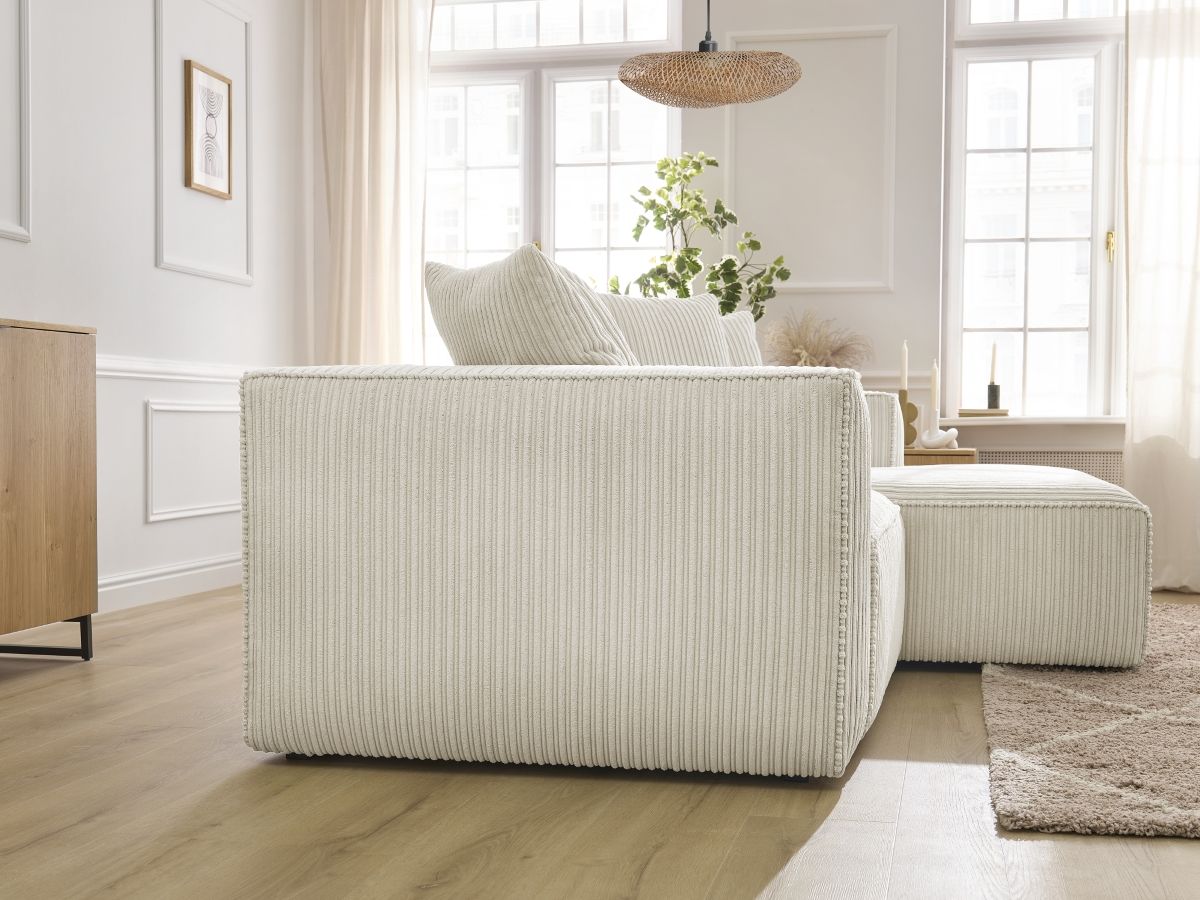Bobochic Nina Ecksofa Cordsamt Beige Ecke rechts