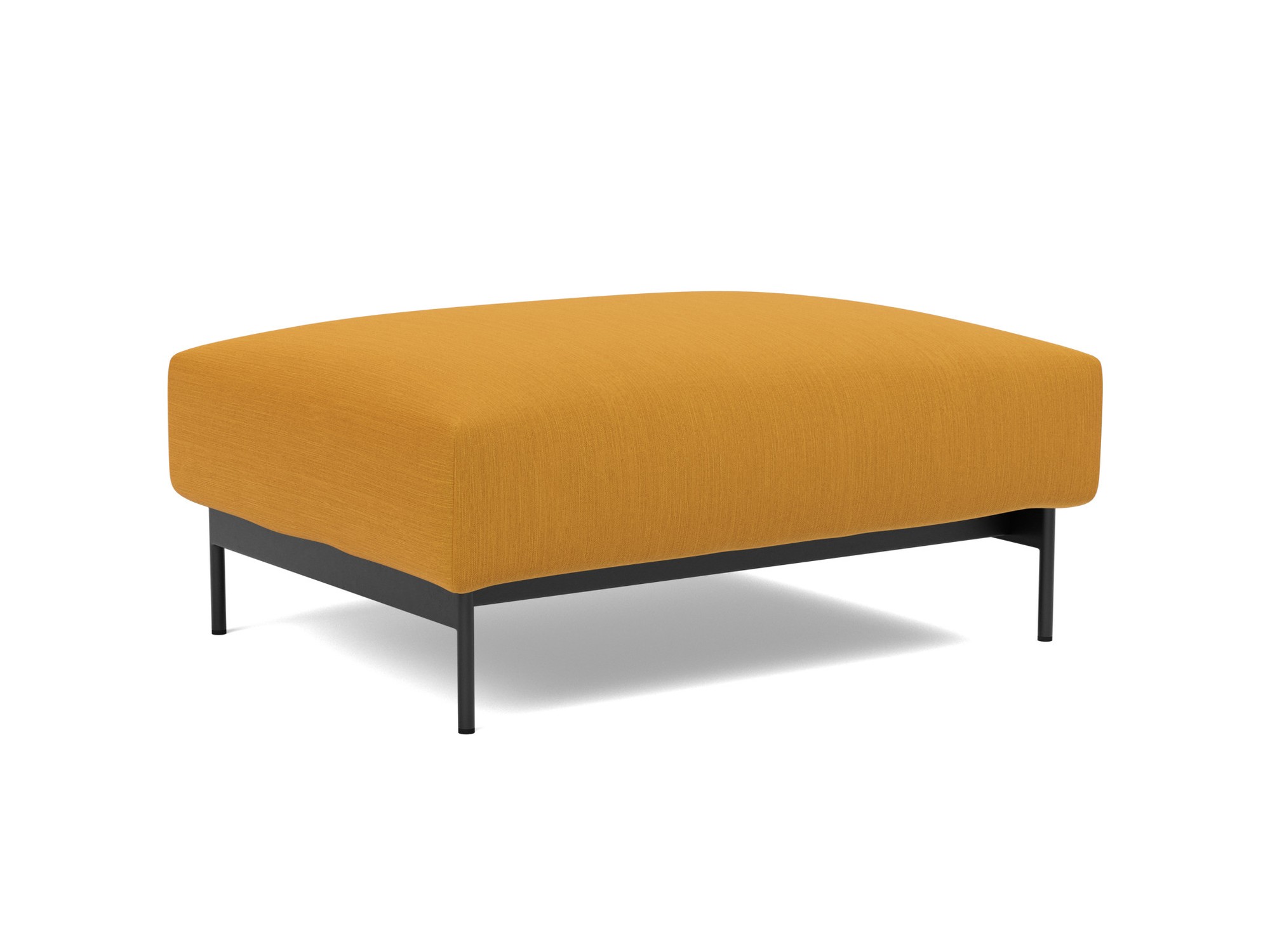 Hocker Malloy Flachgewebe Elegance 507-Burned-Curry Beine Schwarzes Metall