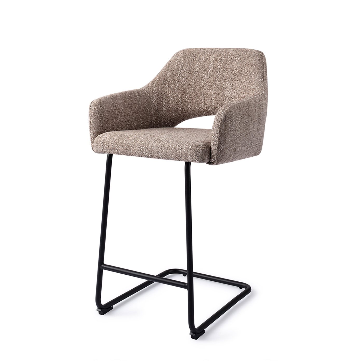 Jesper Home Barhocker Yanai Biscuit-Beach Arch Schwarz Barhöhe (75cm)