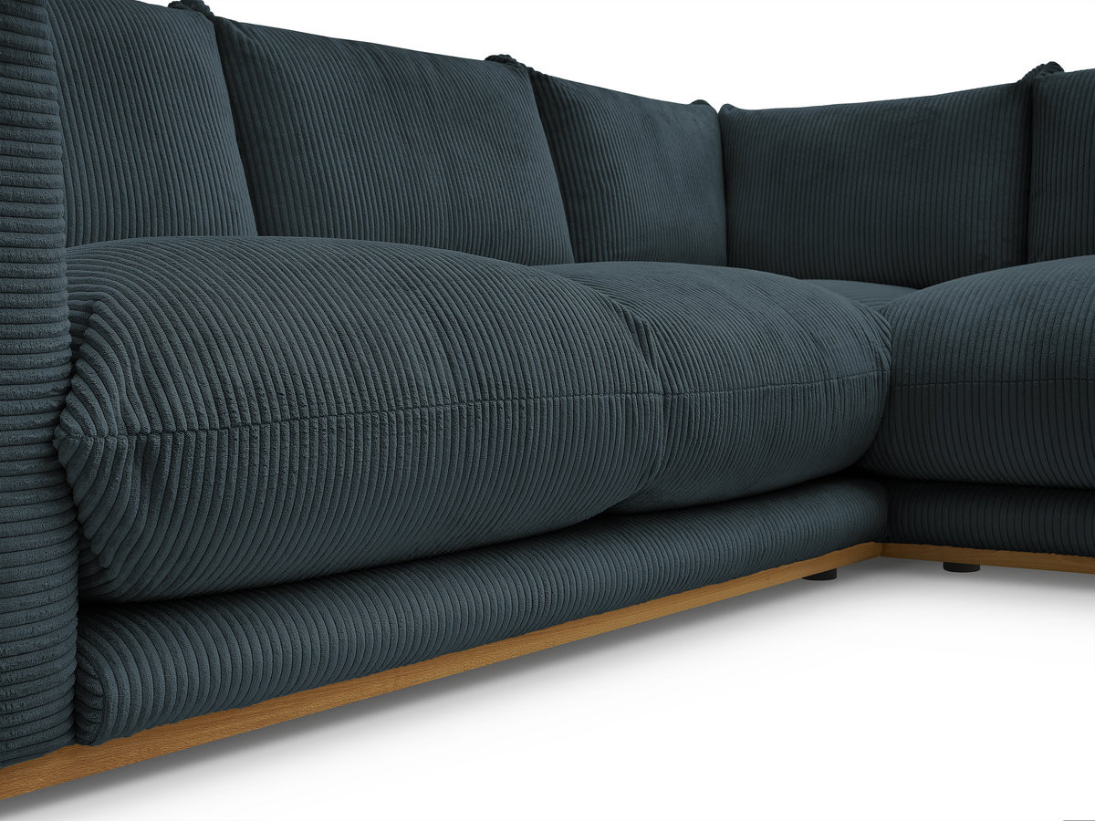 Bobochic Ernest Ecksofa mit Pouf Cordsamt Blau
