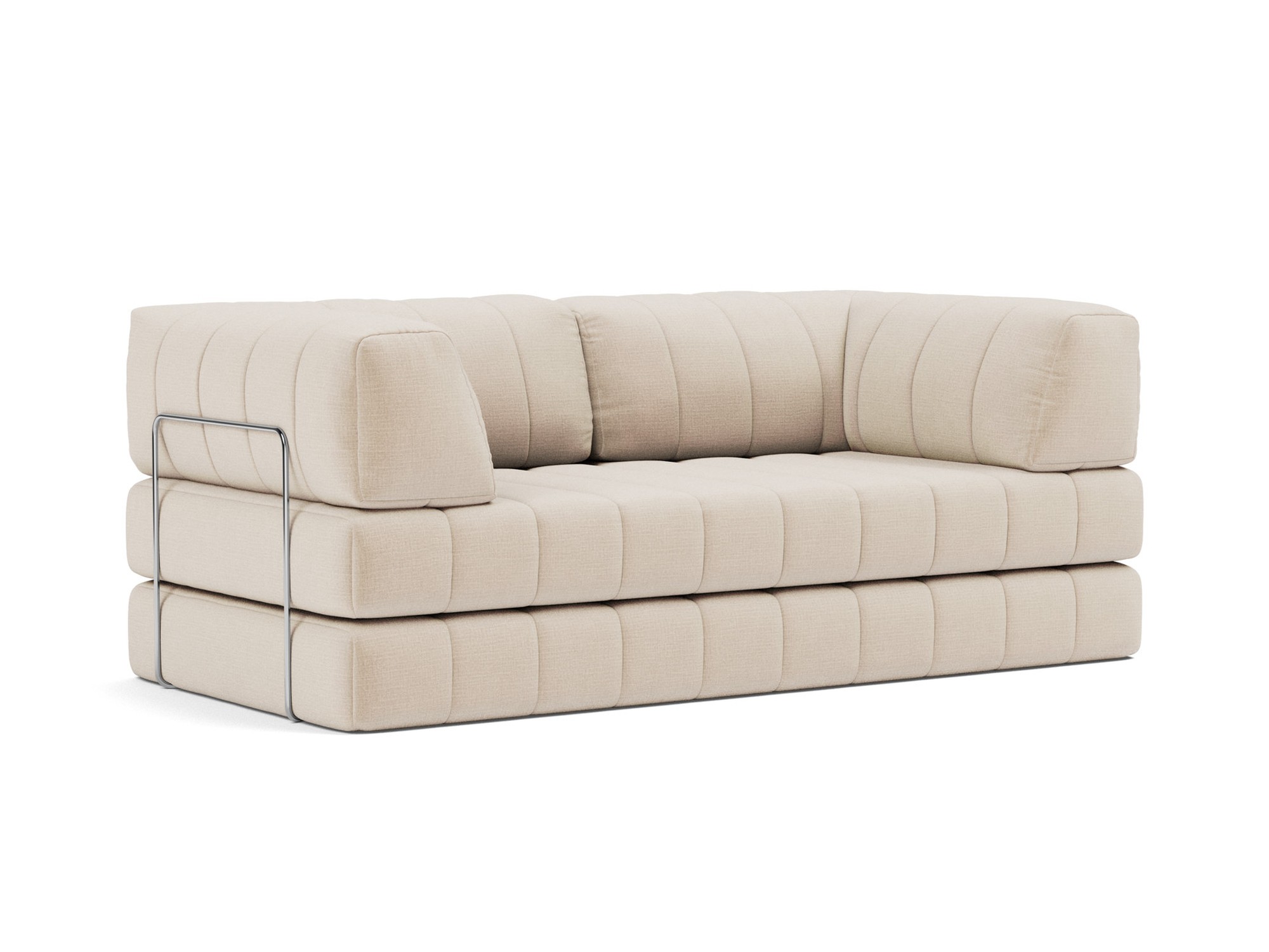 Schlafsofa CozyPad mit Armlehnen Chenille Esina 410-Almond-Beige