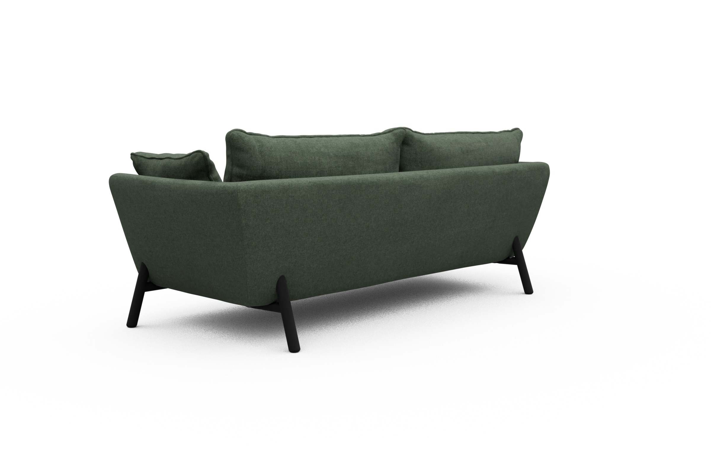 Sofa Emil PREMIUM 3-Sitzer Beinfarbe Eiche Schwarz Casone-Forest-Green