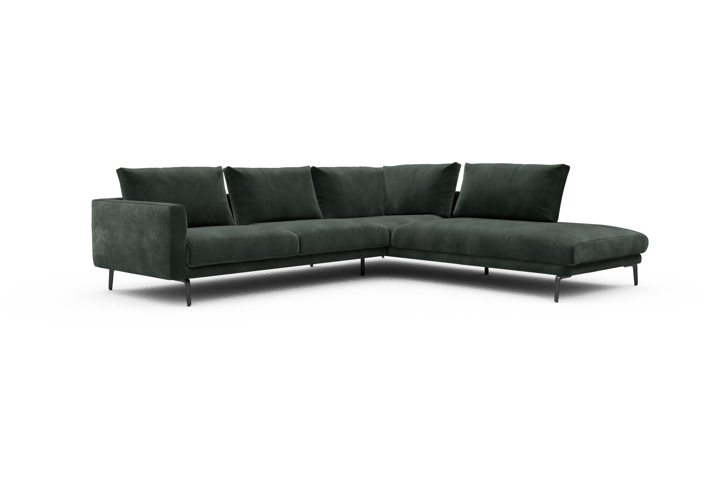 Ecksofa Karl Relax-Ecke rechts mit 2,5-Sitzer Smooth-Laurel-Green