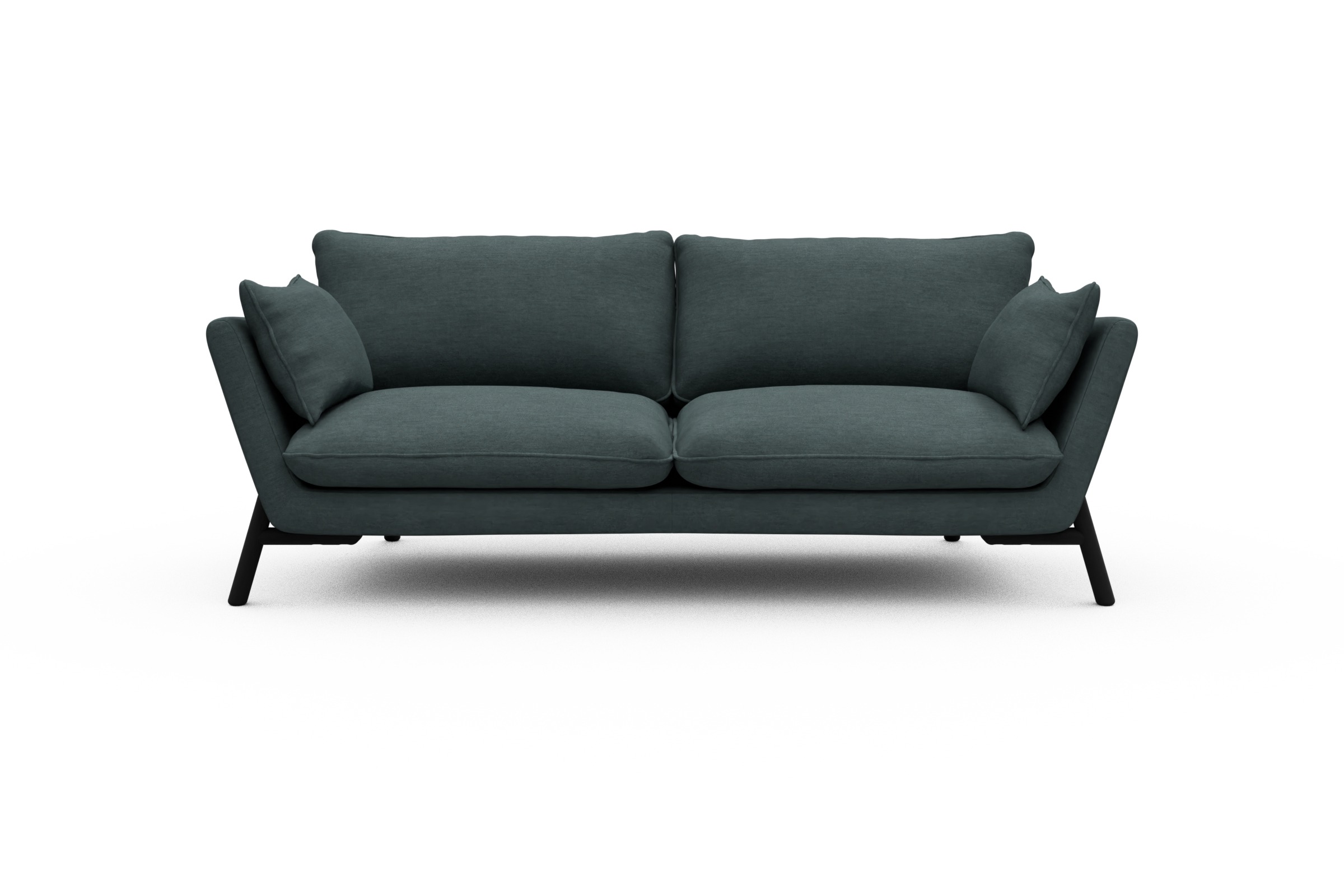Skandi Home Sofa Emil 3-Sitzer Beinfarbe Eiche Schwarz Vivus-Blue moebelfaktor