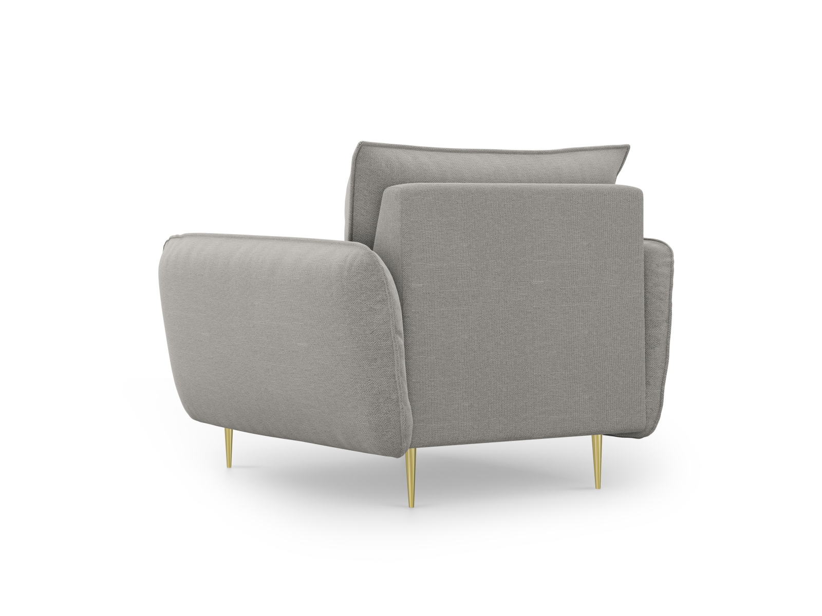 Cosmopolitan Design Sessel Vienna Strukturierter Stoff Asgard/Positano Hellgrau Beine Gold