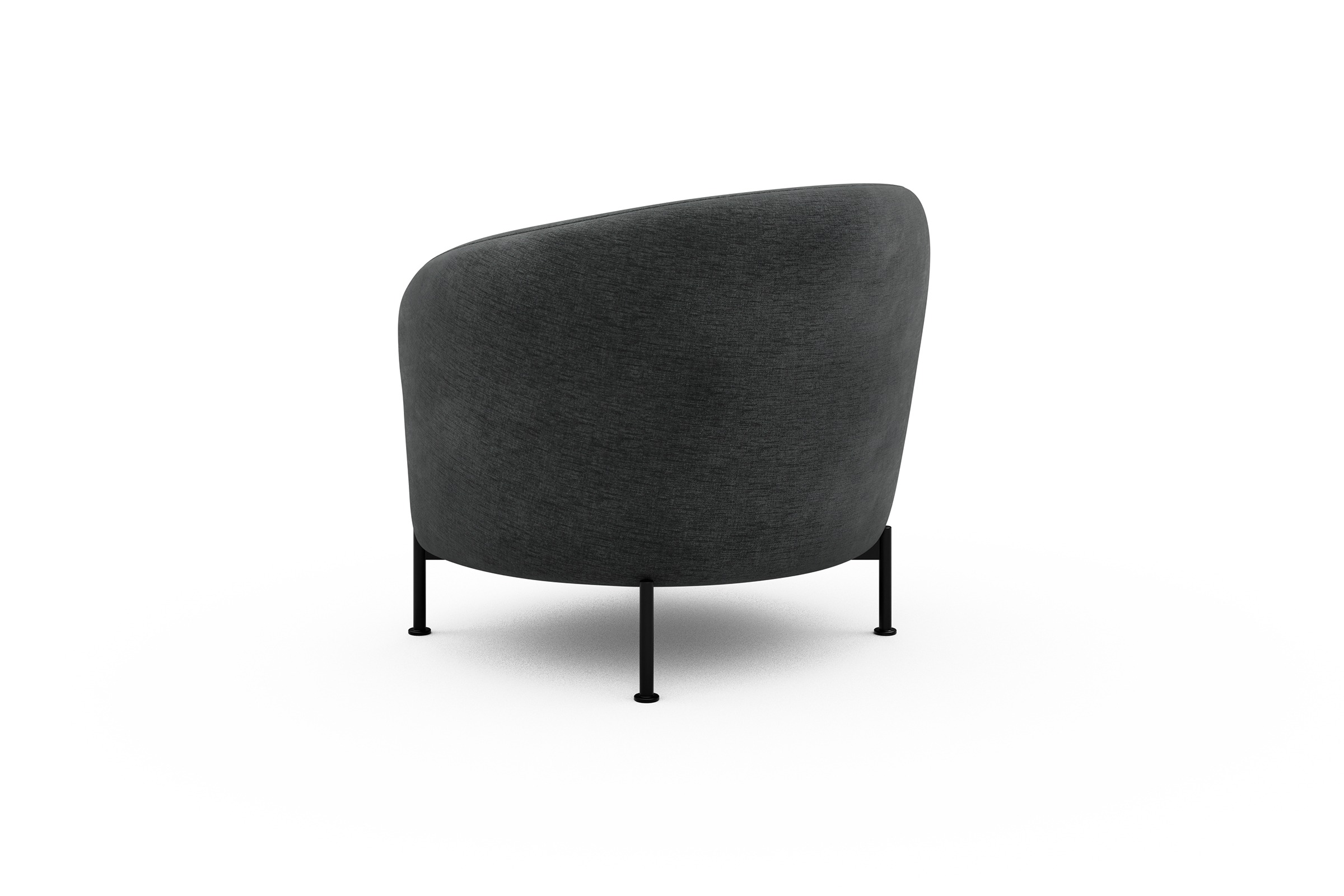 Sessel Ronda X-Metallgestell Schwarz Smooth-Deep-Warm-Grey