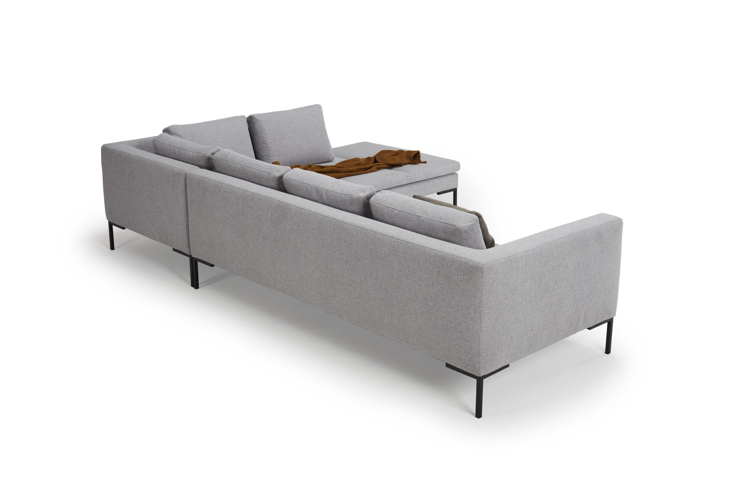 Ecksofa Marvin Relax-Ecke rechts mit 3-Sitzer Strukturierter Stoff Sama 336-Grey