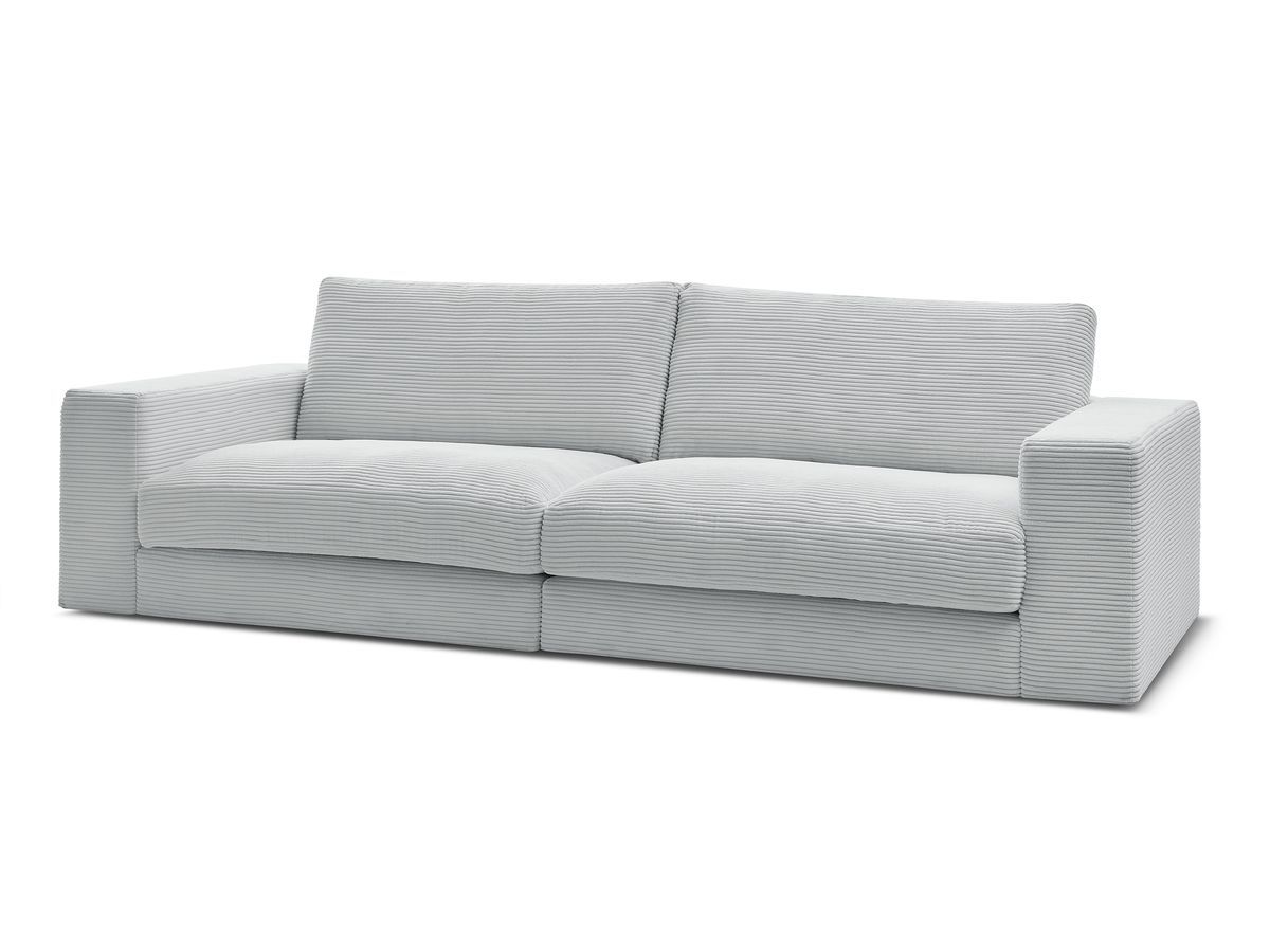 Bobochic Leonard Sofa 3-Sitzer 234 × 109 cm Cordsamt Hellgrau