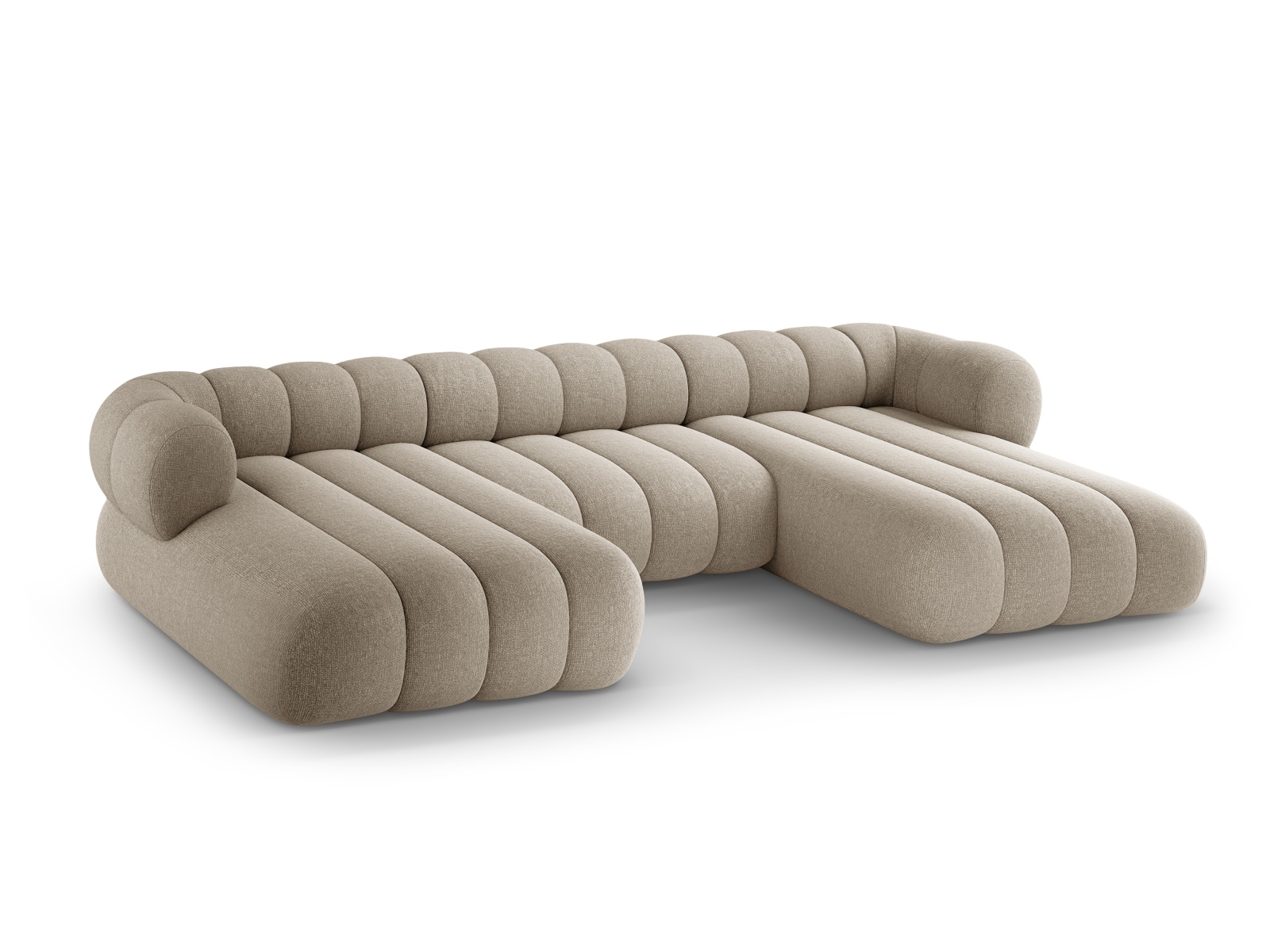 Cosmopolitan Design Panoramasofa Koge 6-Sitzer Chenille Eden Dunkelbeige