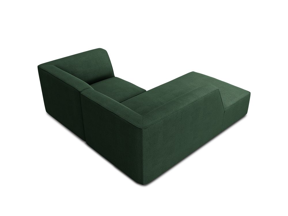 Cosmopolitan Design Ecksofa Siena 3-Sitzer Strukturierter Stoff Ottawa Grün Links