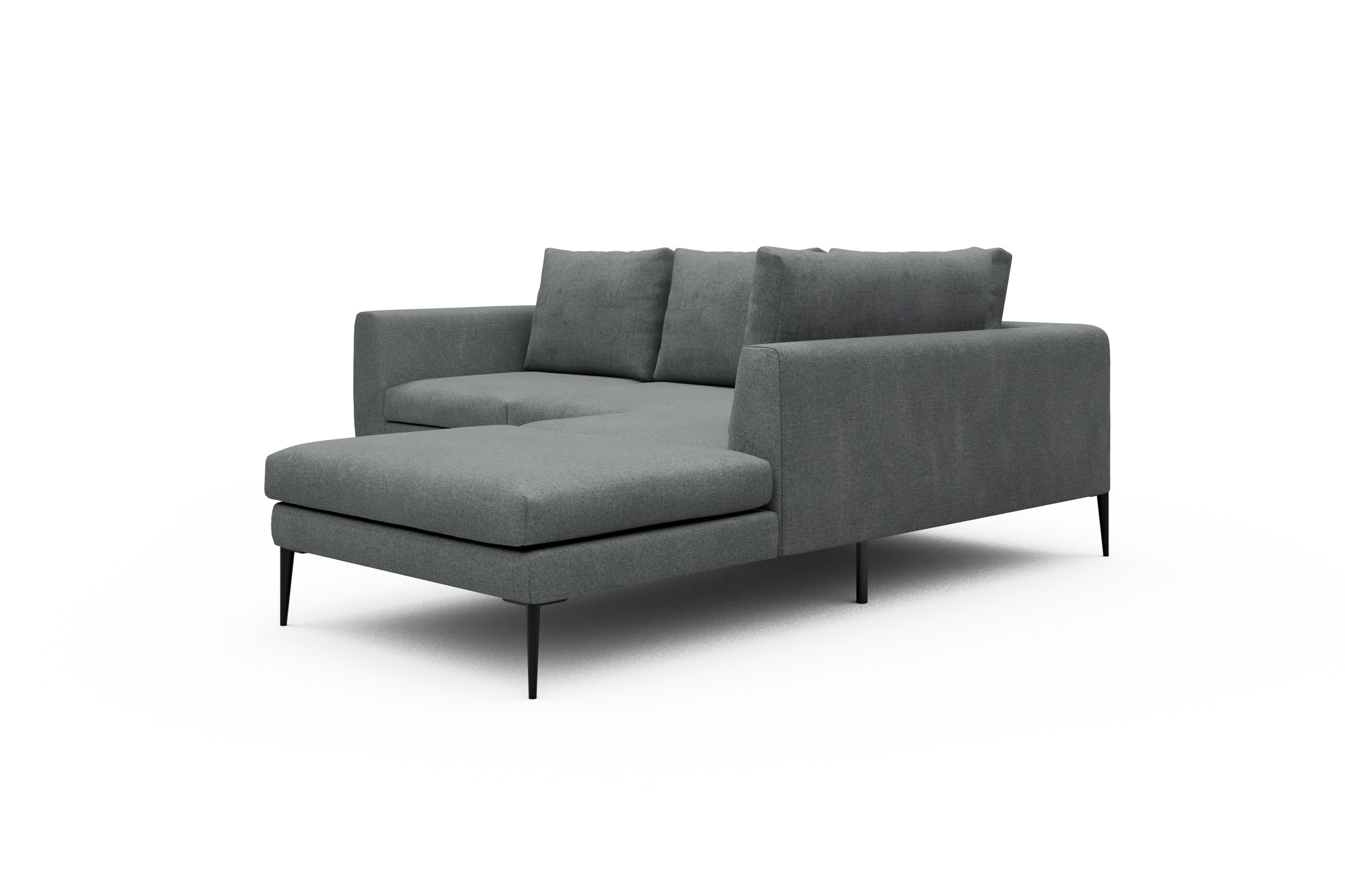Ecksofa Paul Relax-Ecke rechts mit 2-Sitzer Casone-Gravel-Grey