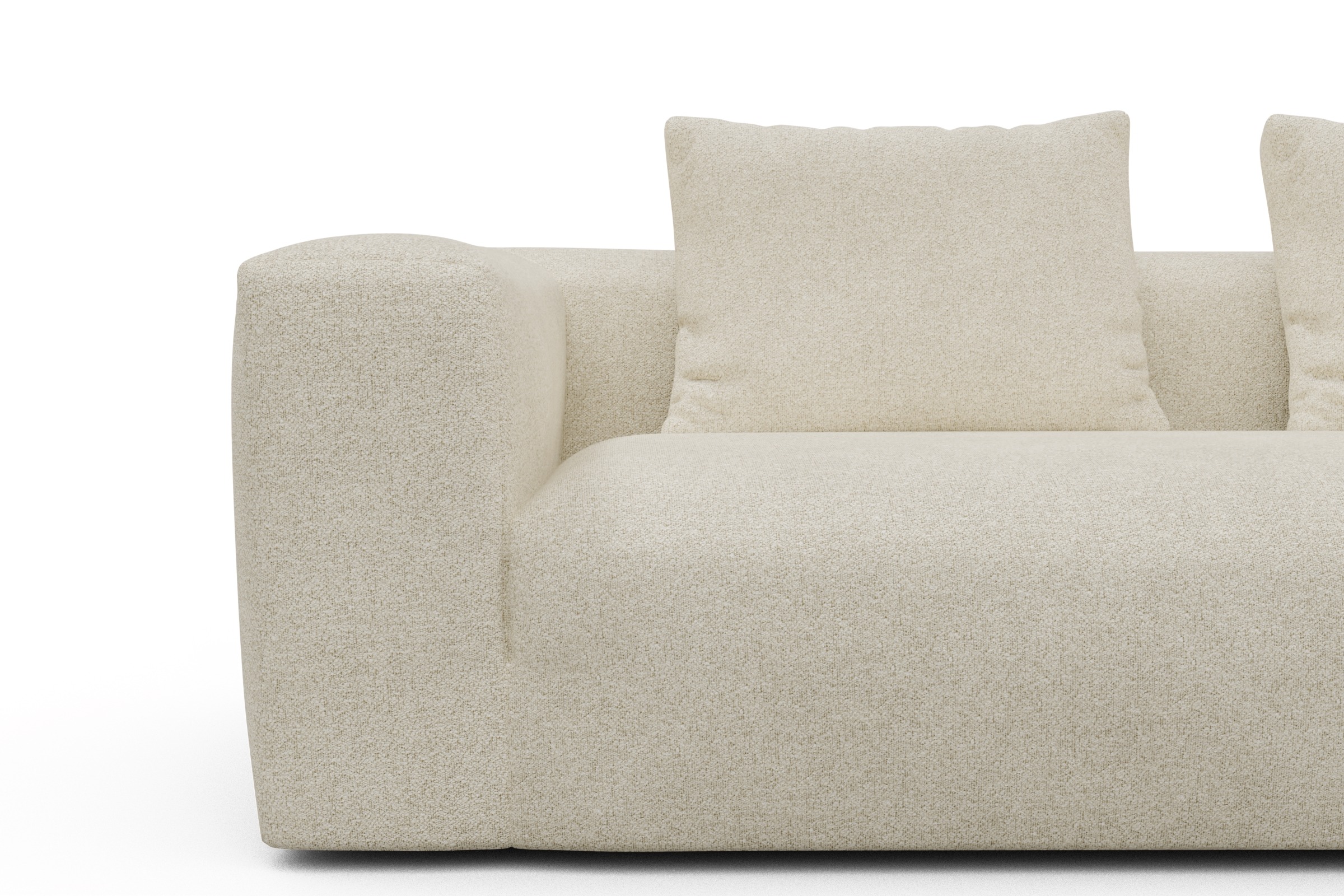 Ecksofa Fred 2x 2,5-Sitzer rechts offen Boucle-Off-White