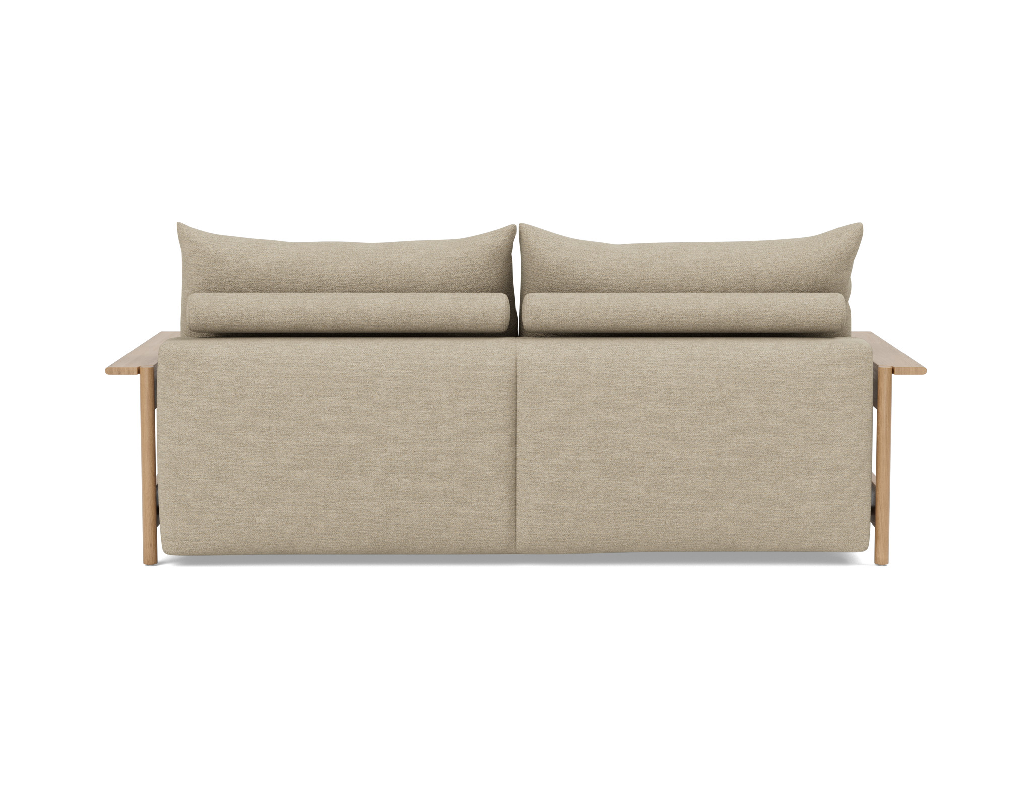 Schlafsofa Malloy Wood Strukturierter Stoff Taura 356-Sand