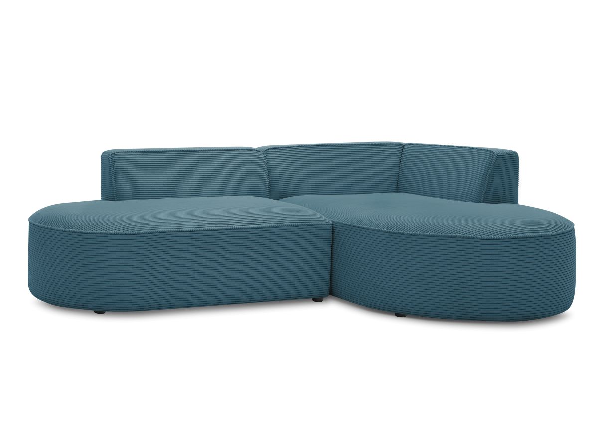 Bobochic Rousseau Ecksofa Cordsamt Dunkelblau Ecke rechts