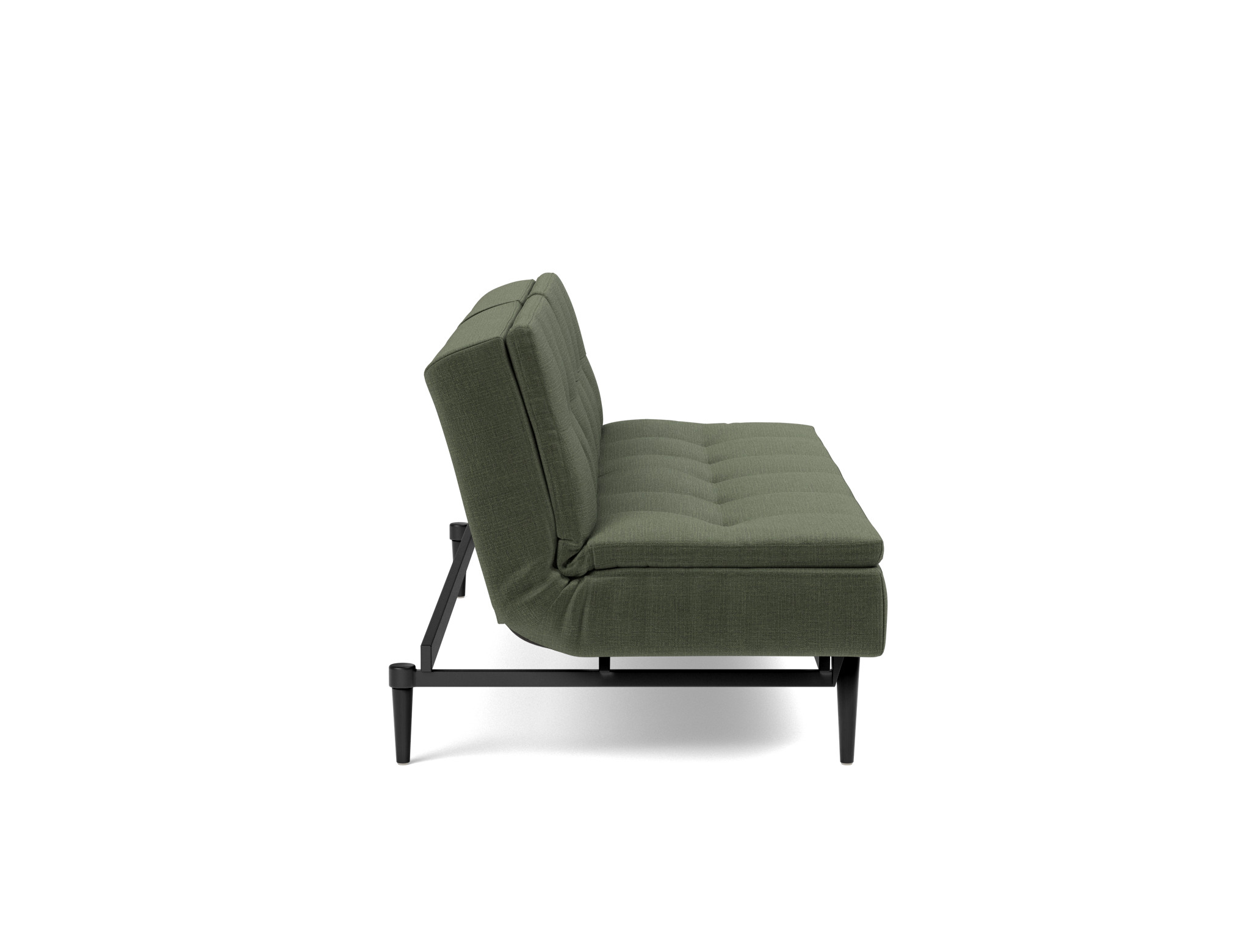 Schlafsofa Dublexo Chenille Esina 413-Olive-Green Beine Styletto Eiche schwarz