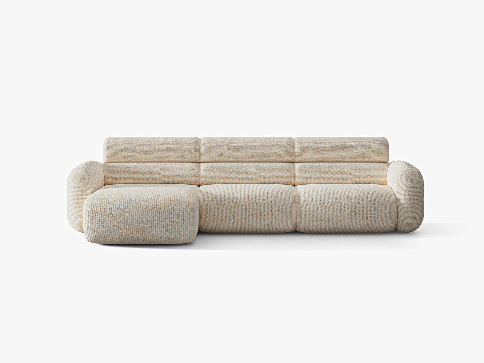Micadoni Neo Ecksofa 4-Sitzer Links Chenille SILENCIO Helles Beige