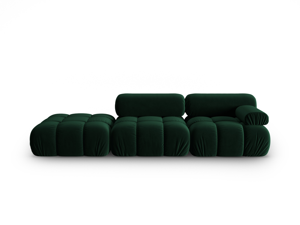 Cosmopolitan Design Modulares Sofa Cortina 4-Sitzer Samt Bluvel Flaschengrün Links