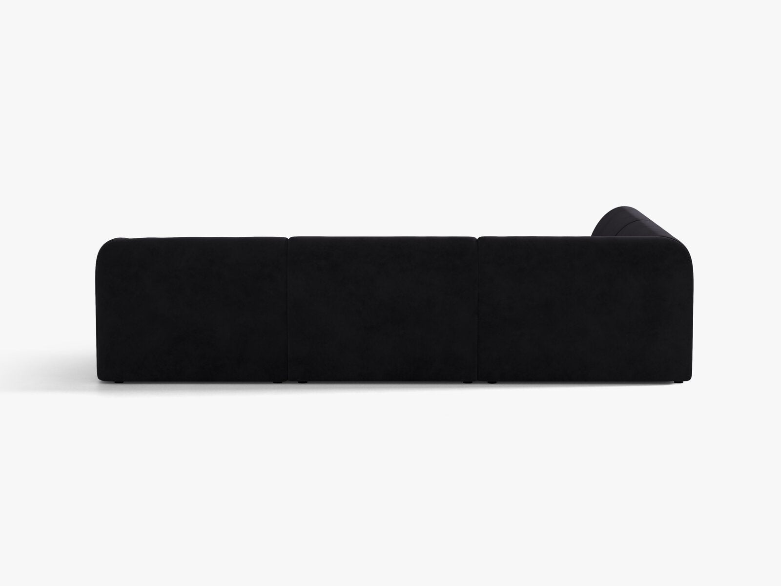 Micadoni Ecksofa Miley 6-Sitzer Samt Venus Schwarz Links