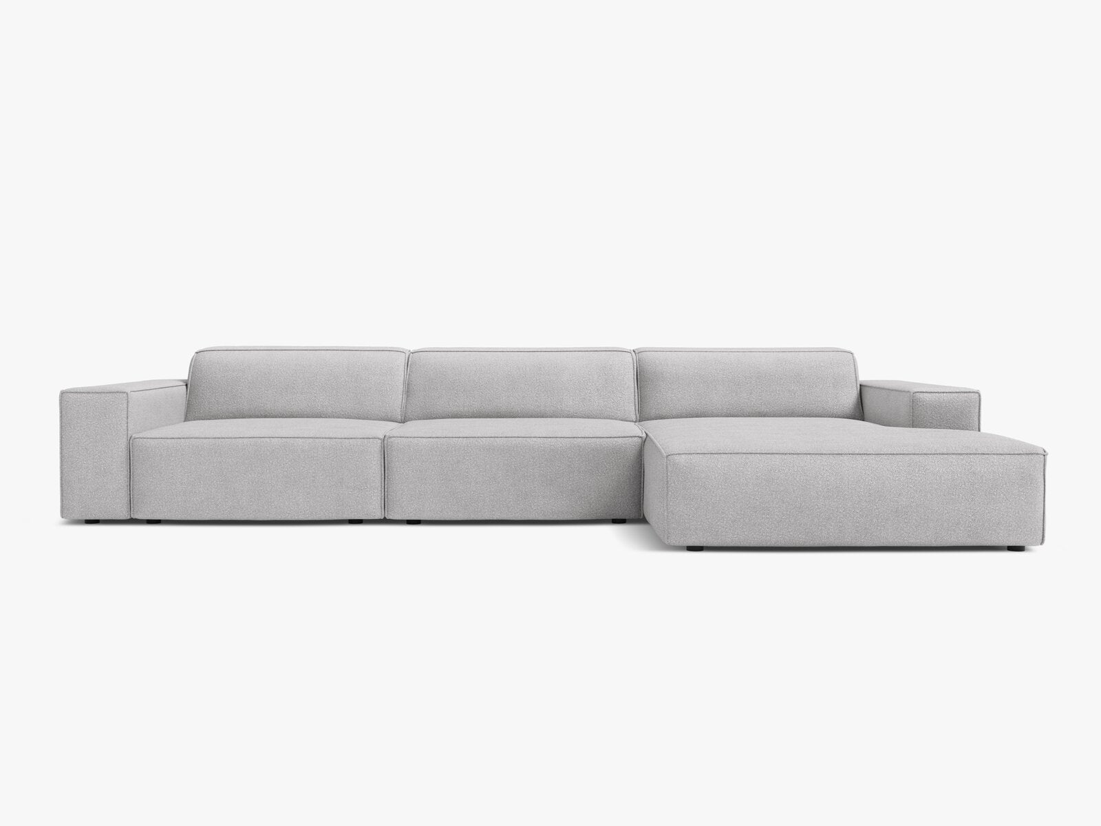 Micadoni Ecksofa Jodie 4-Sitzer Rechts Boucle Baloo Hellgrau