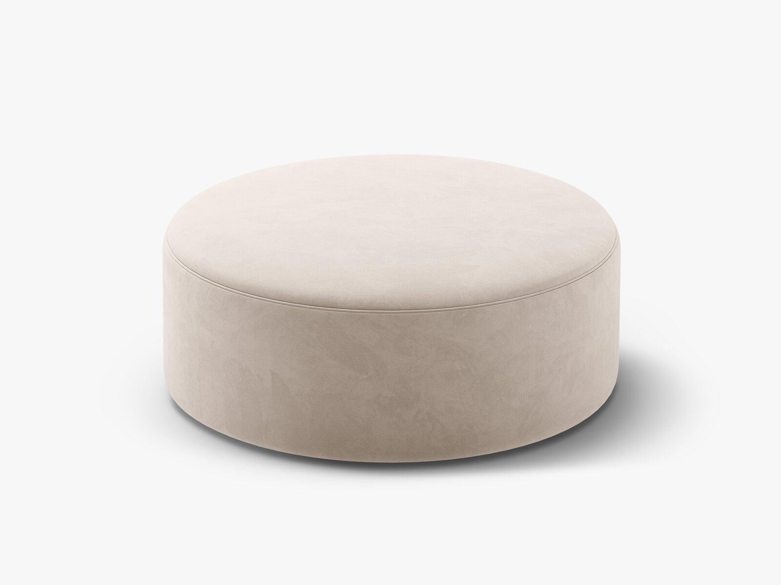 Micadoni Pouf Dia 90cm Samt Salvador Beige