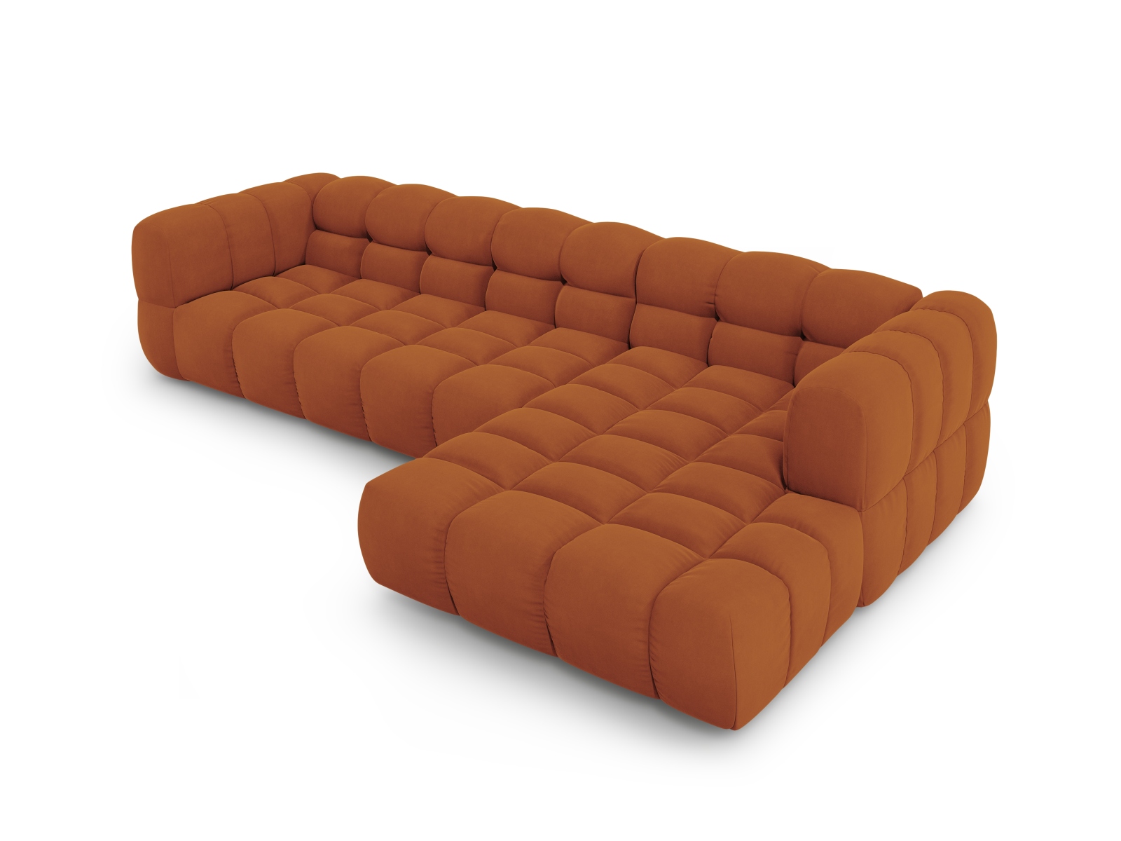 Cosmopolitan Design Ecksofa Sky 4-Sitzer große Version Samt Casino Terrakotta Rechts