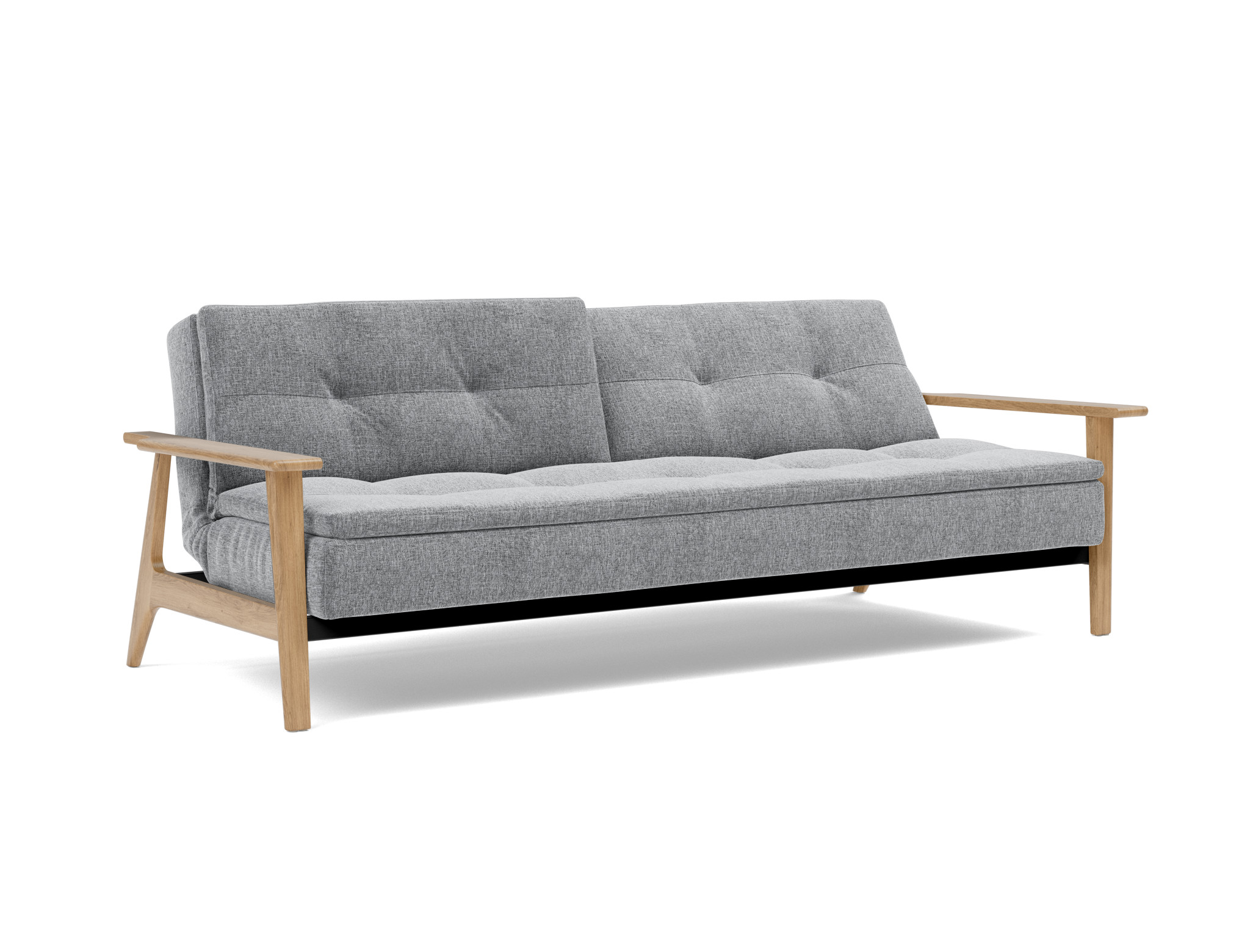 Schlafsofa Dublexo Frej Strukturierter Stoff Twist 565-Granite