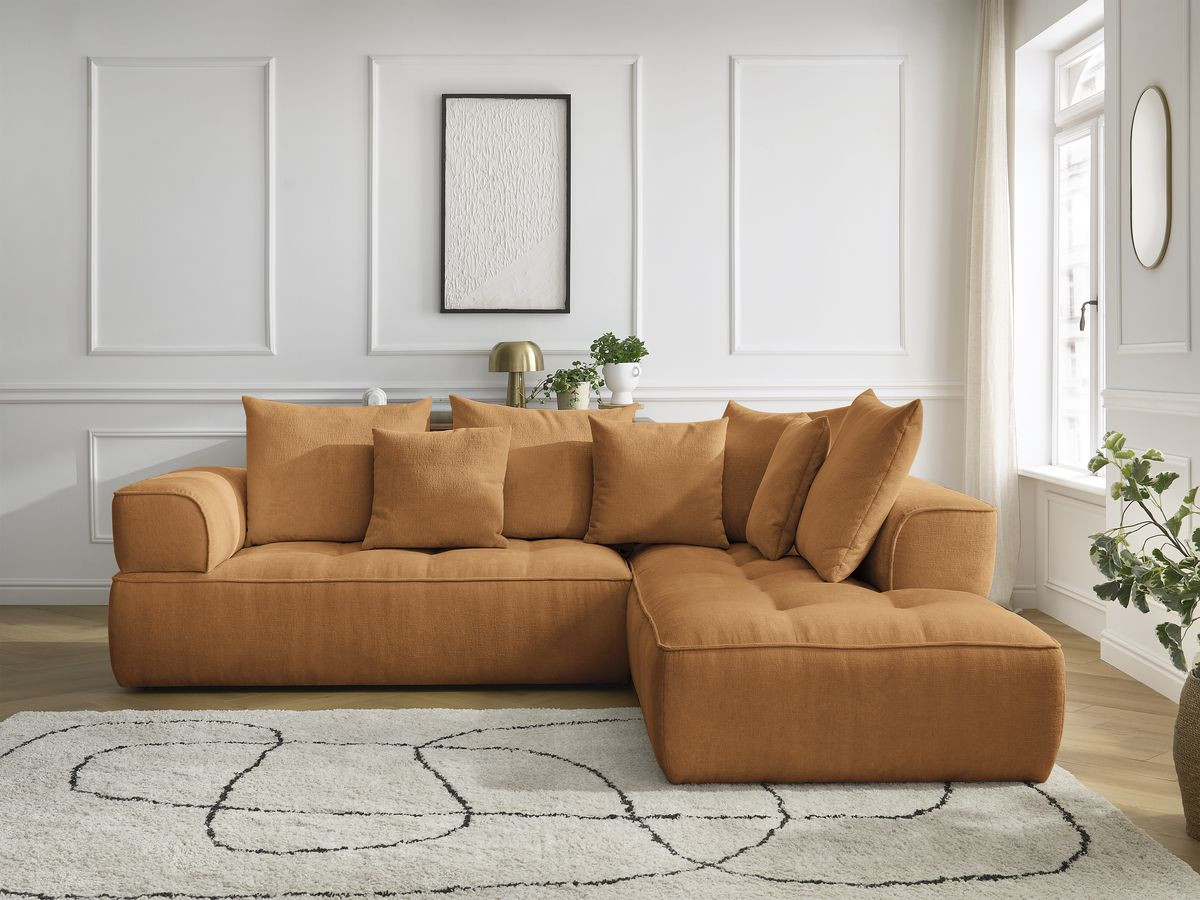 Bobochic Whesley Ecksofa Stoff Gelb Ecke rechts