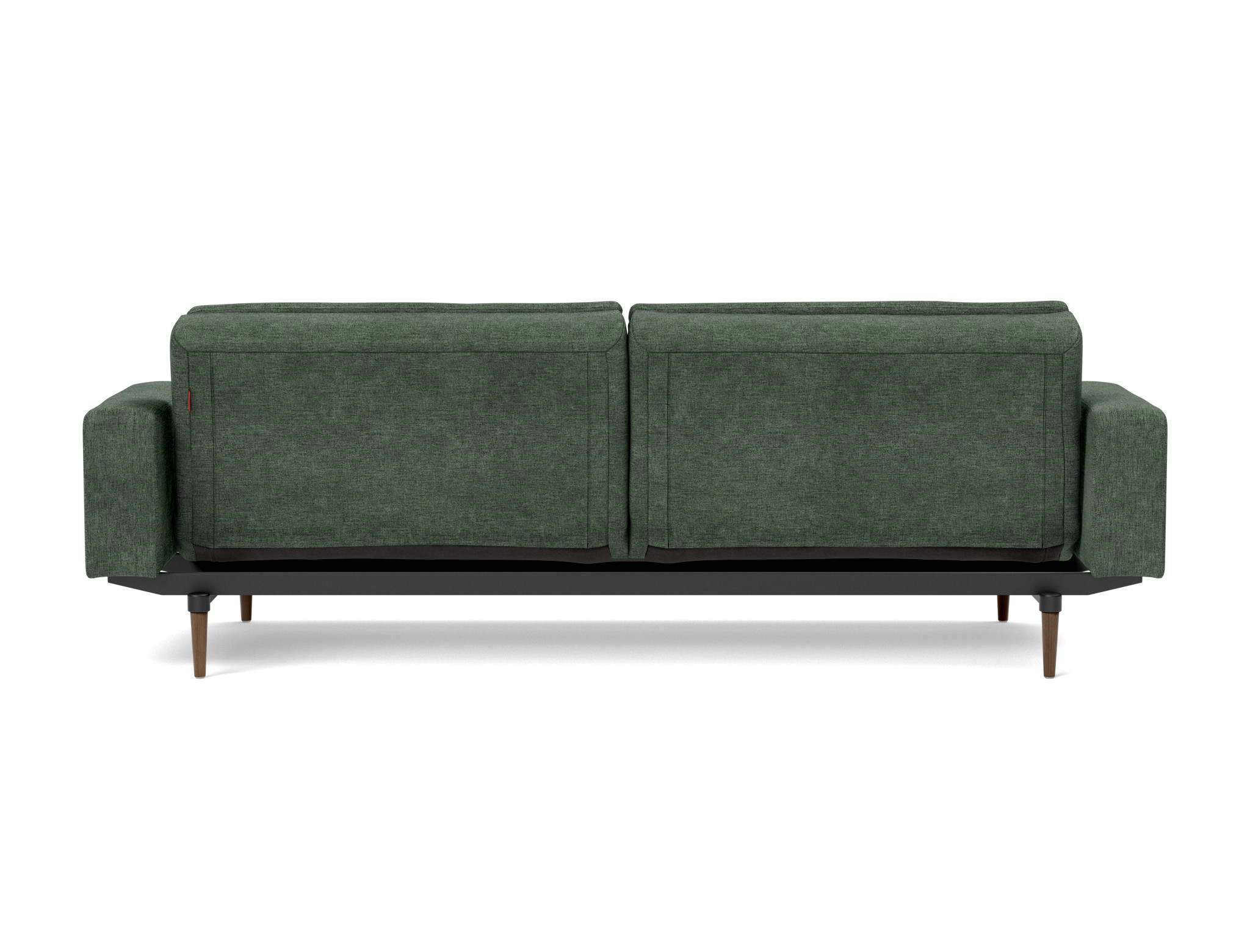 Schlafsofa Dublexo mit Armlehnen Flachgewebe Avella 281-Pine-Green Beine Styletto Eiche dunkel