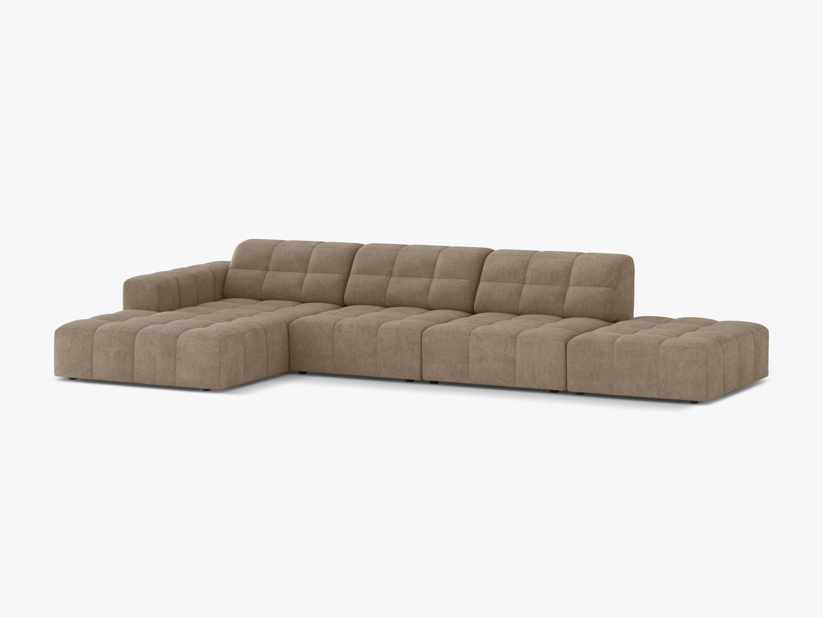 Micadoni Ecksofa Jennifer 5-Sitzer Chenille Eden Dunkelbeige Links