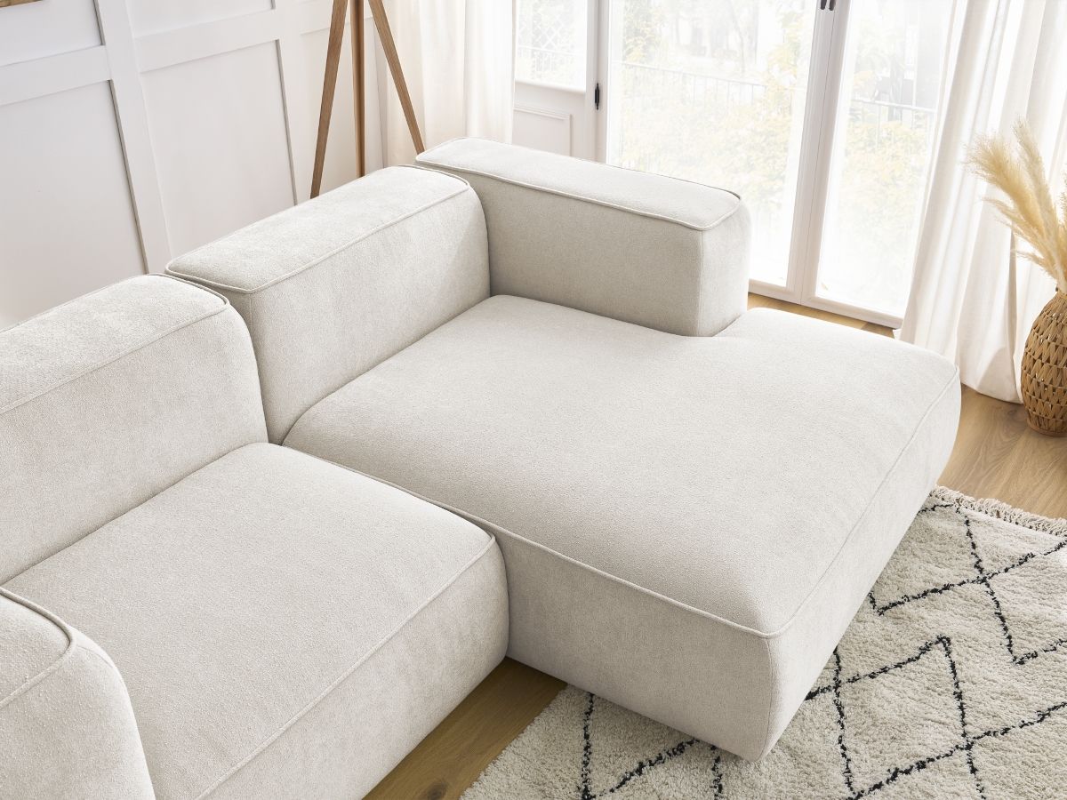 Bobochic Zephyr Ecksofa 260 × 165 cm Strukturstoff Weiß Ecke rechts