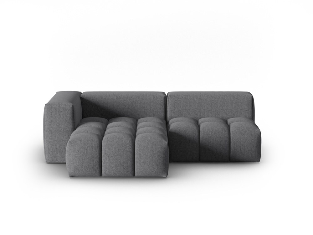 Cosmopolitan Design Ecksofa Verona 3-Sitzer offen Strukturierter Stoff Sorella Grau Links