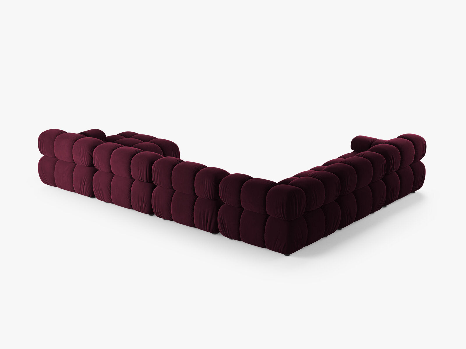 Micadoni Modulares Panorama Ecksofa Bellis 8-Sitzer Links Samt Venus Burgunder