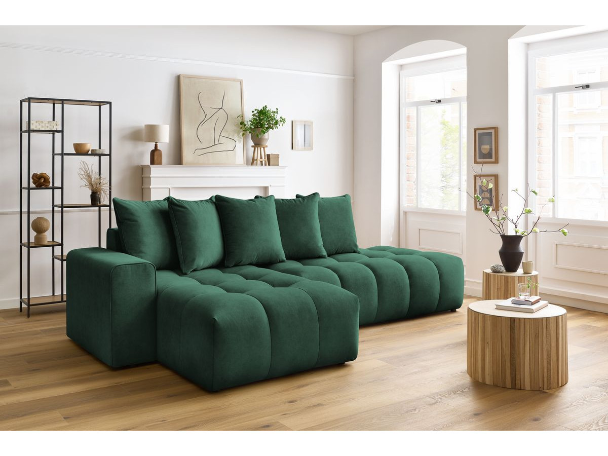 Bobochic Mont-blanc Ecksofa Samt Grün Ecke links