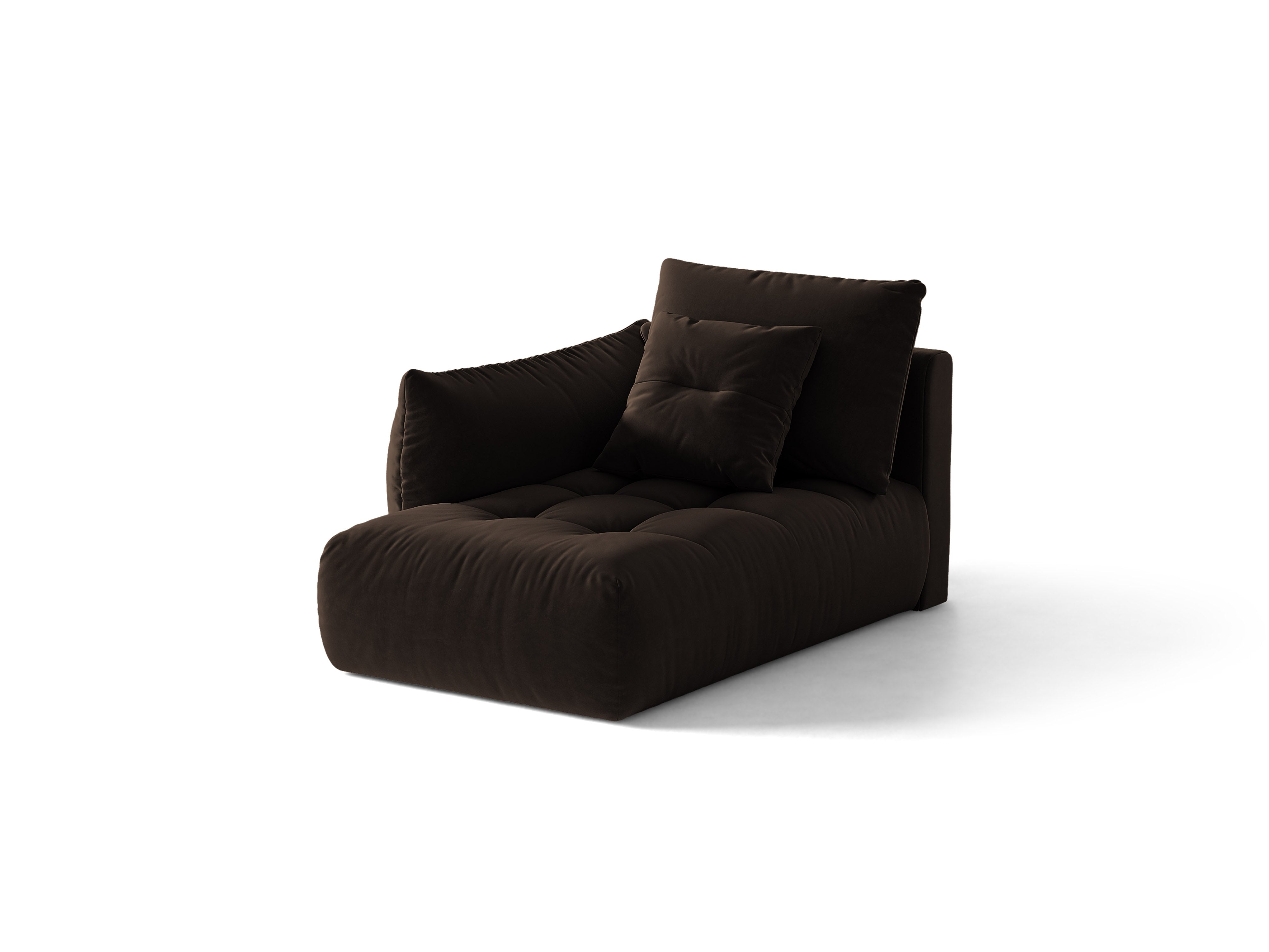 Micadoni Bloom Chaiselongue Links Samt Bluvel Dunkelbraun