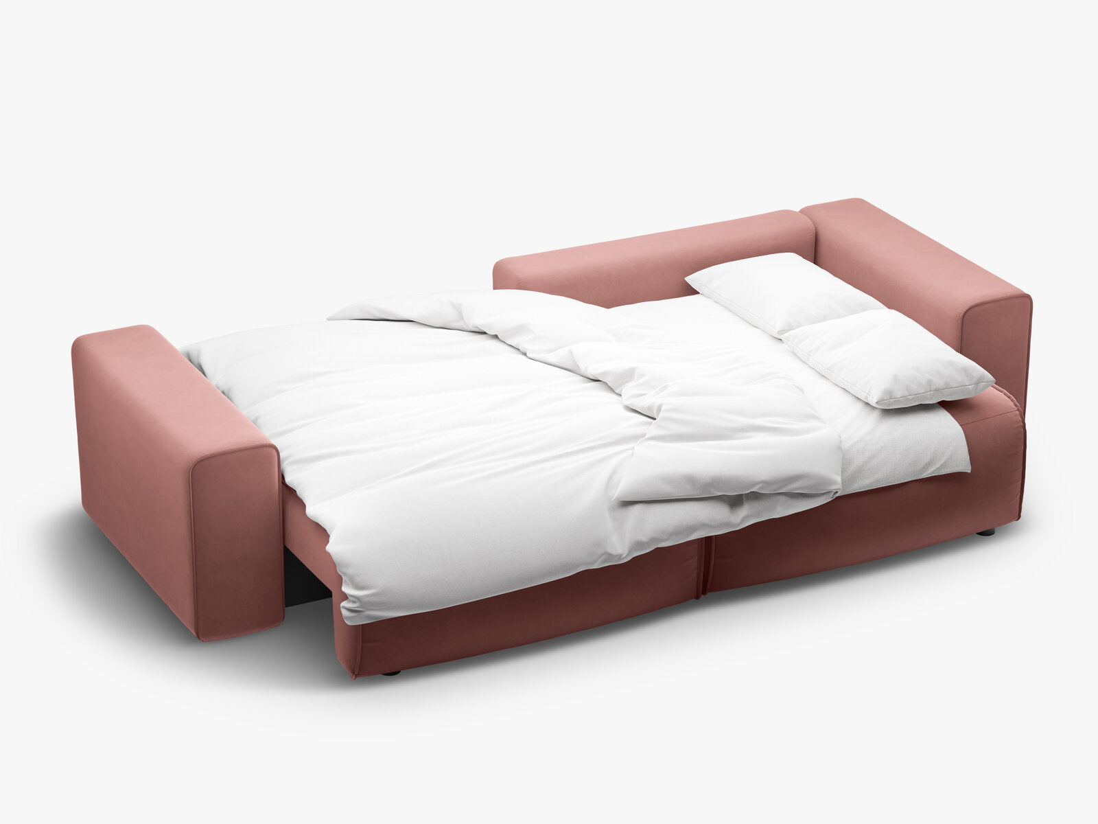 Micadoni Ecksofa Victor 3-Sitzer mit Schlaffunktion Rechts Samt Rosa