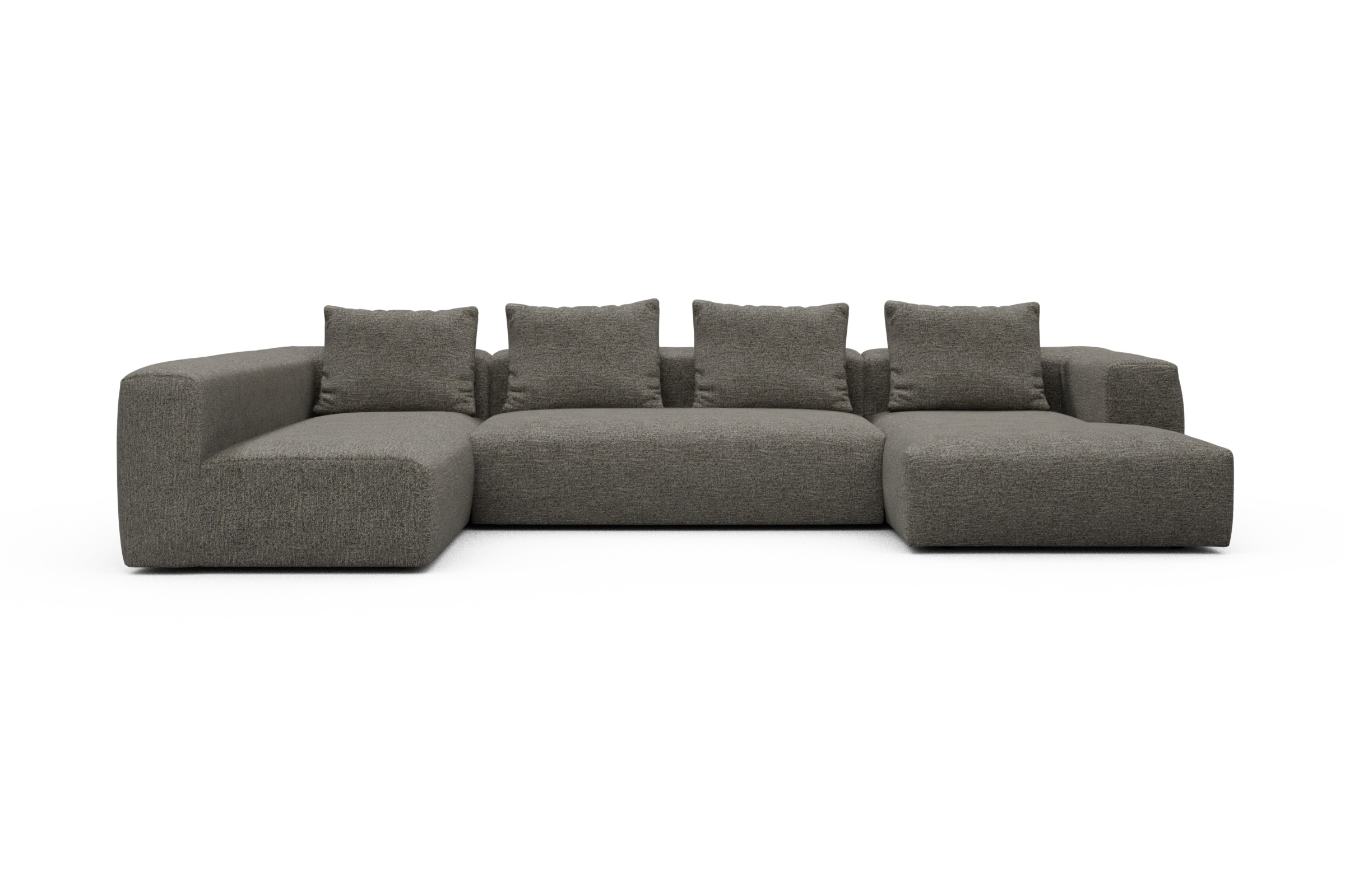 Skandi Home Wohnlandschaft Fred Chaiselongue rechts mit 2-Sitzer und lange Armlehne links Carreno-Sepie-Brown moebelfaktor