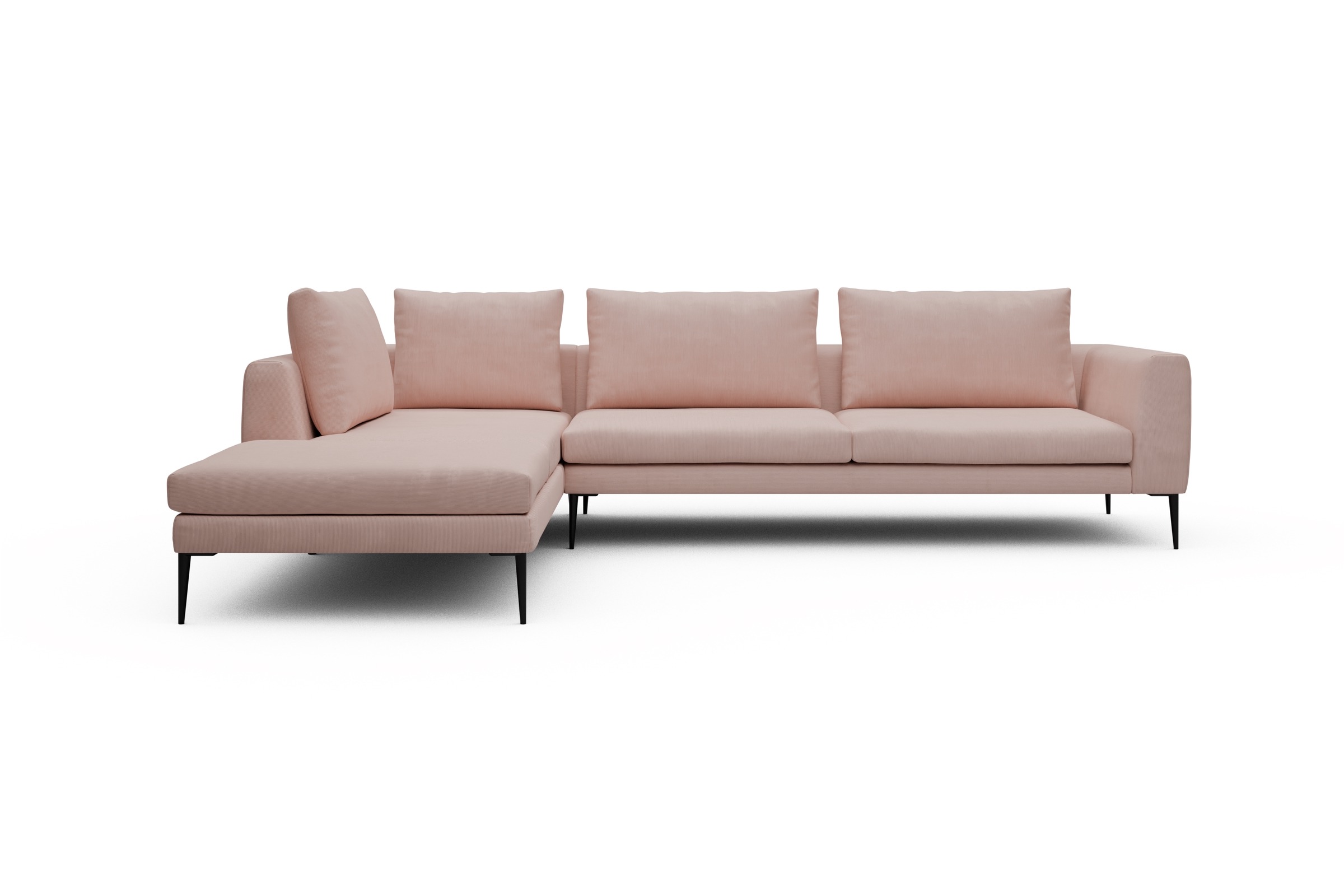 Skandi Home Ecksofa Paul Relax-Ecke rechts mit 3-Sitzer Cordufine-Blush moebelfaktor