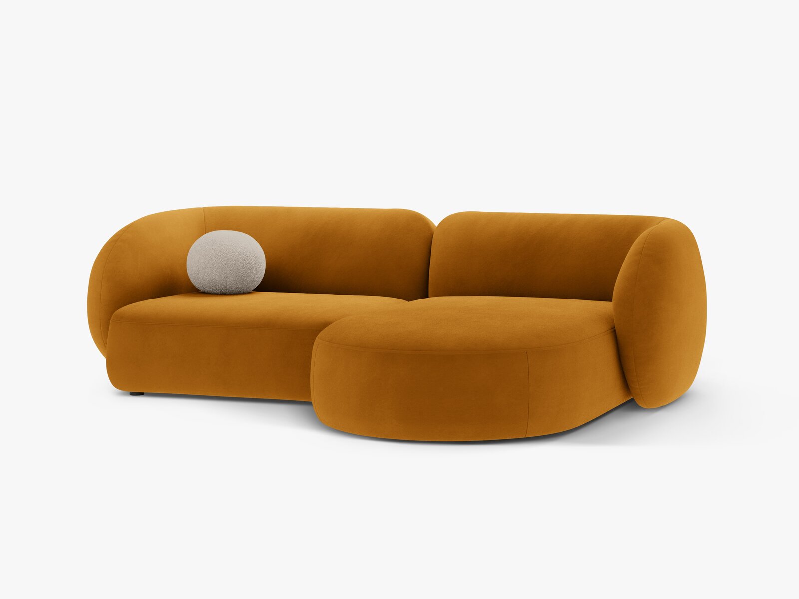 Micadoni Ecksofa Kate 2-Sitzer Rechts Samt Salvador Gelb