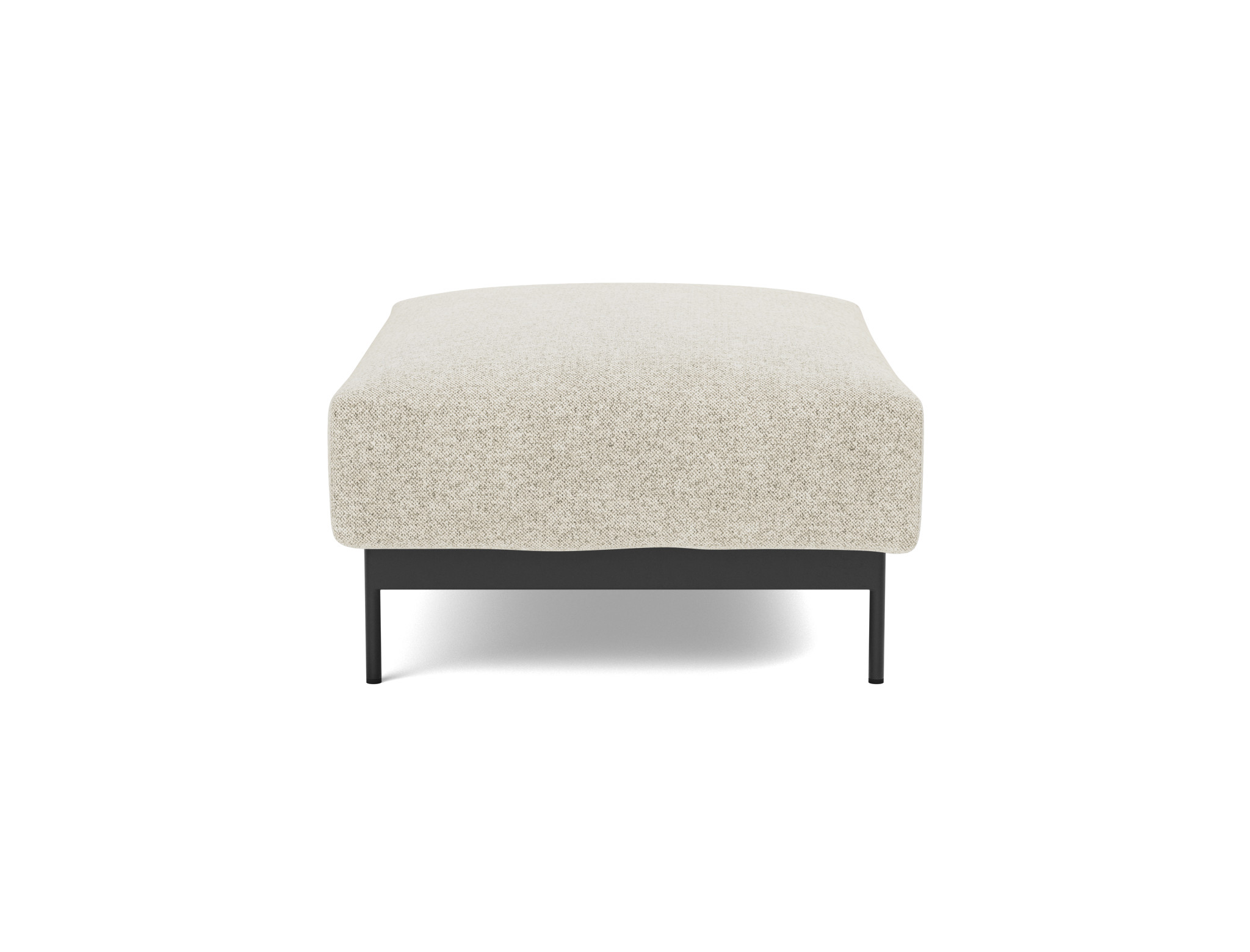 Hocker Malloy Strukturierter Stoff Taura 357-Off-White Beine Schwarzes Metall