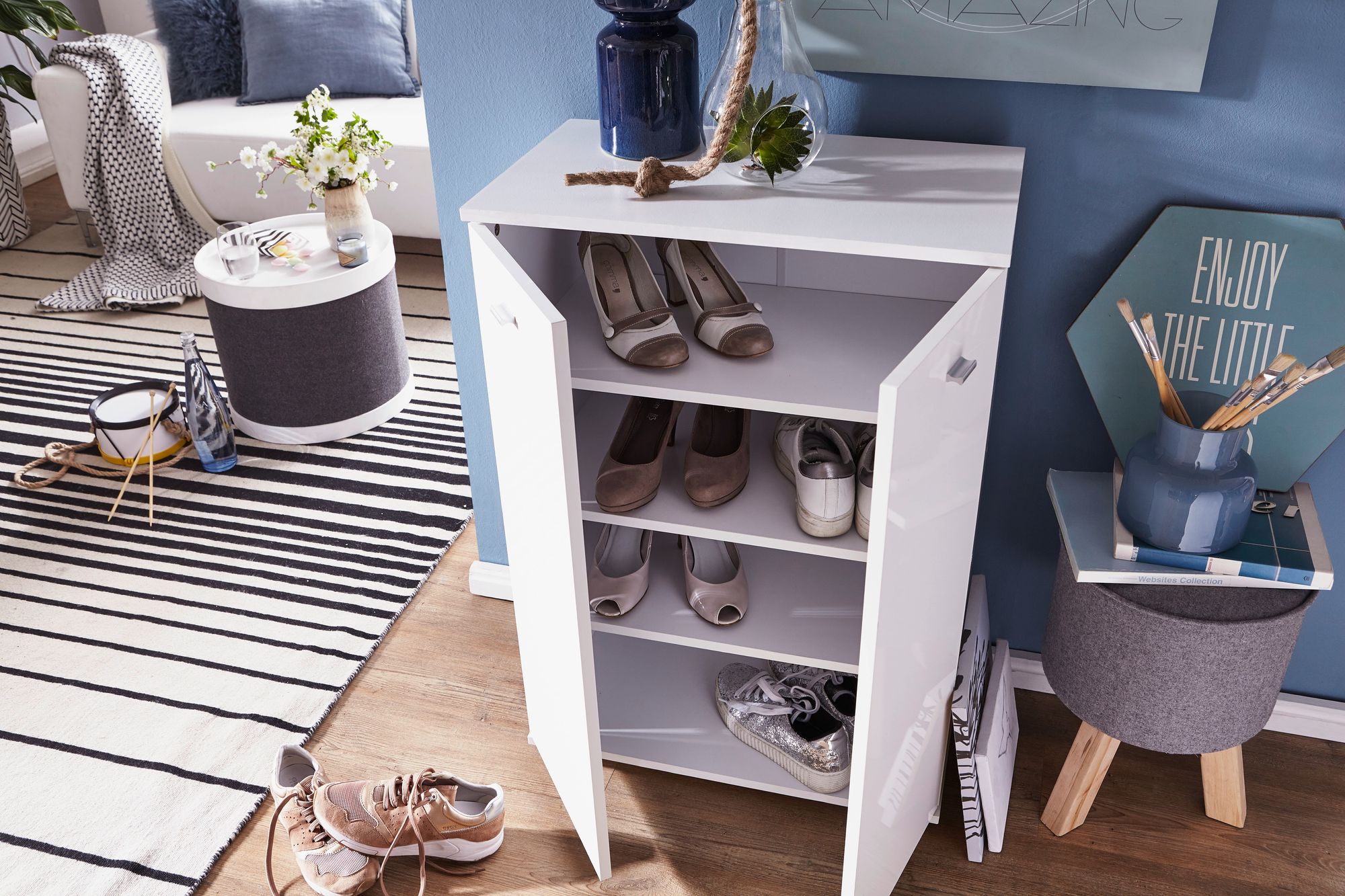 Schuhschrank Bremnes Weiß 60 × 35 × 90 cm