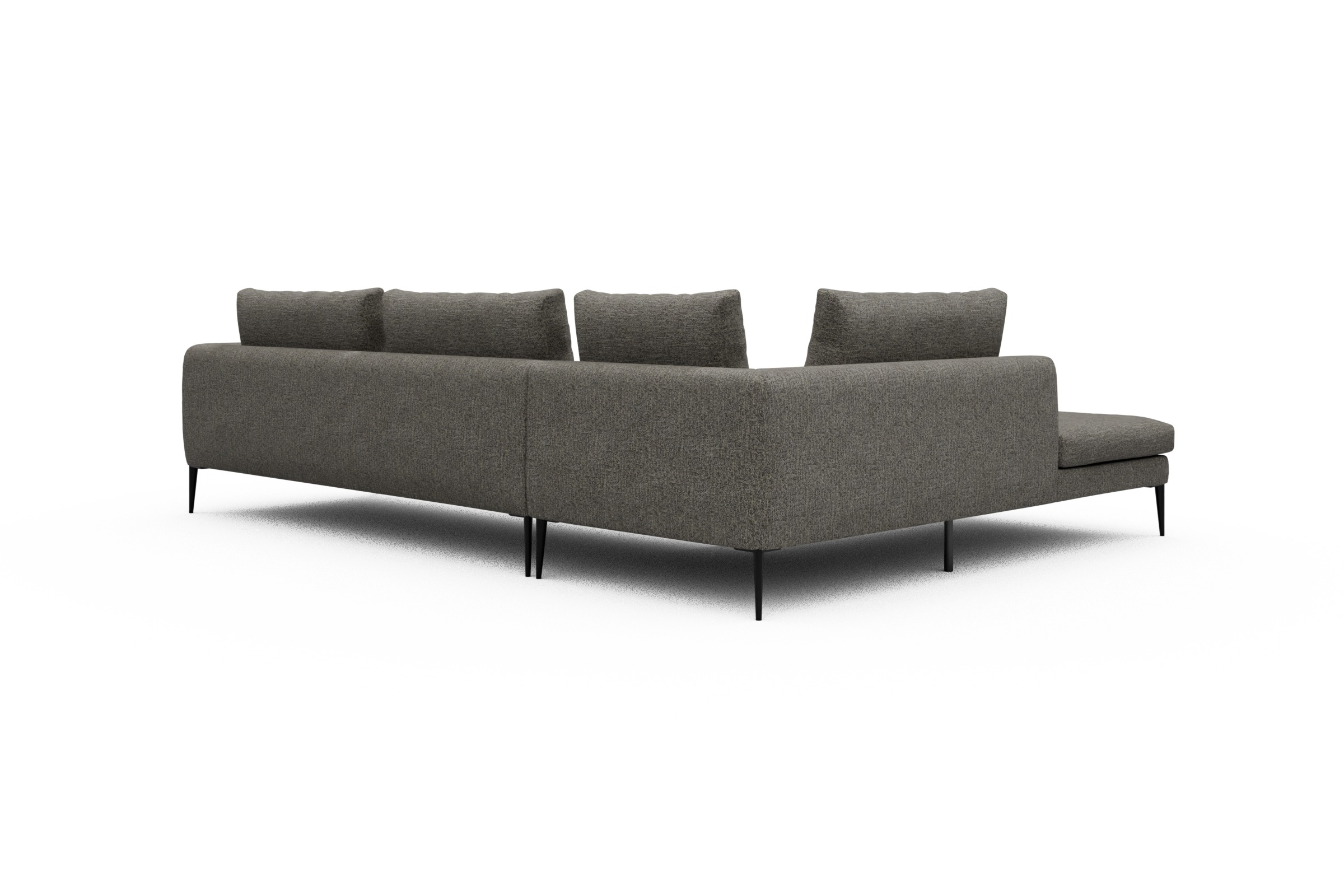 Ecksofa Paul Relax-Ecke rechts mit 3-Sitzer Carreno-Sepie-Brown