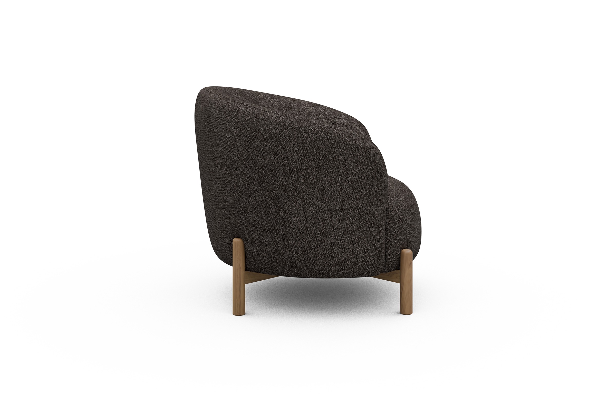 Sessel Ronda Holzbeine Eiche Natur Boucle-Taupe