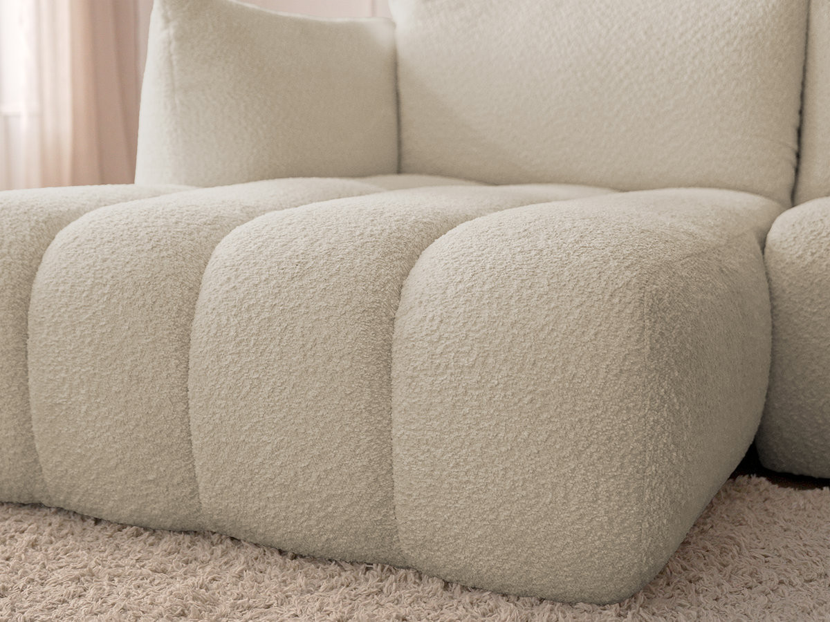 Bobochic Azra Ecksofa 319 × 178 cm Bouclé-Stoff Beige Ecke links
