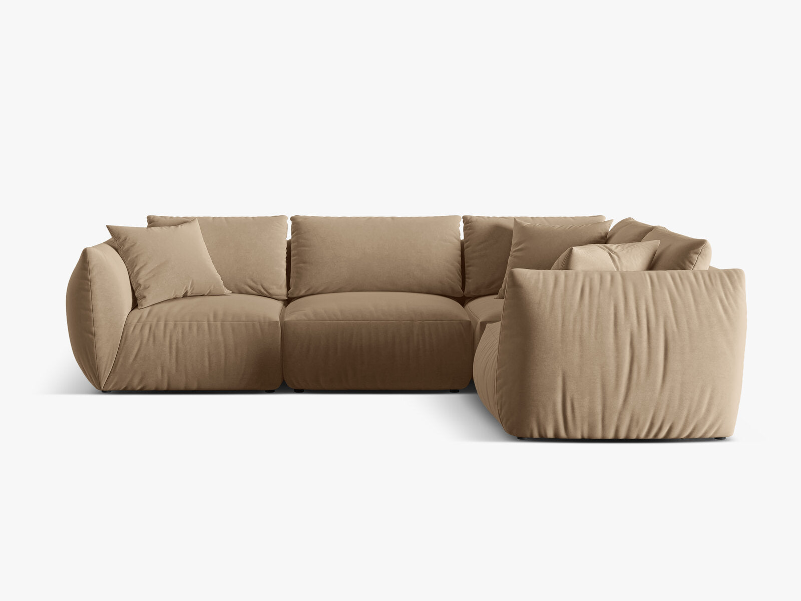 Micadoni Ecksofa Chris 4-Sitzer Rechts Samt Sand
