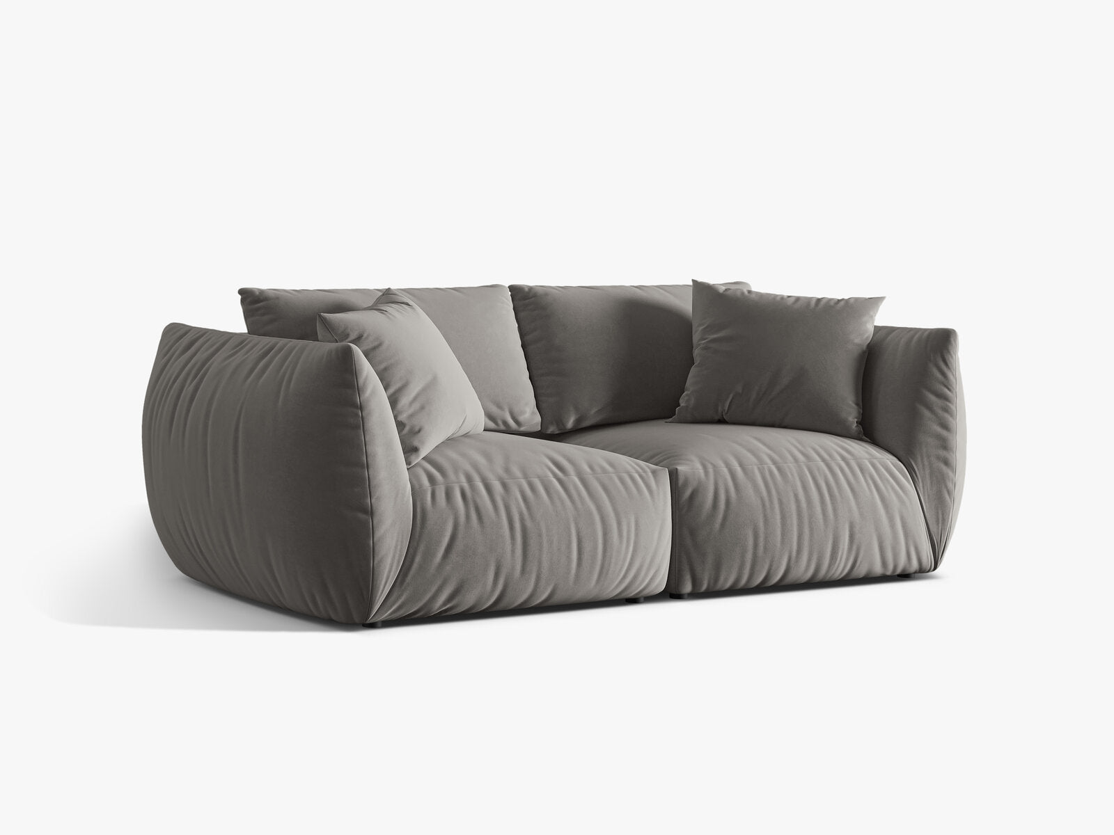Micadoni Sofa Chris 3-Sitzer Samt Grau