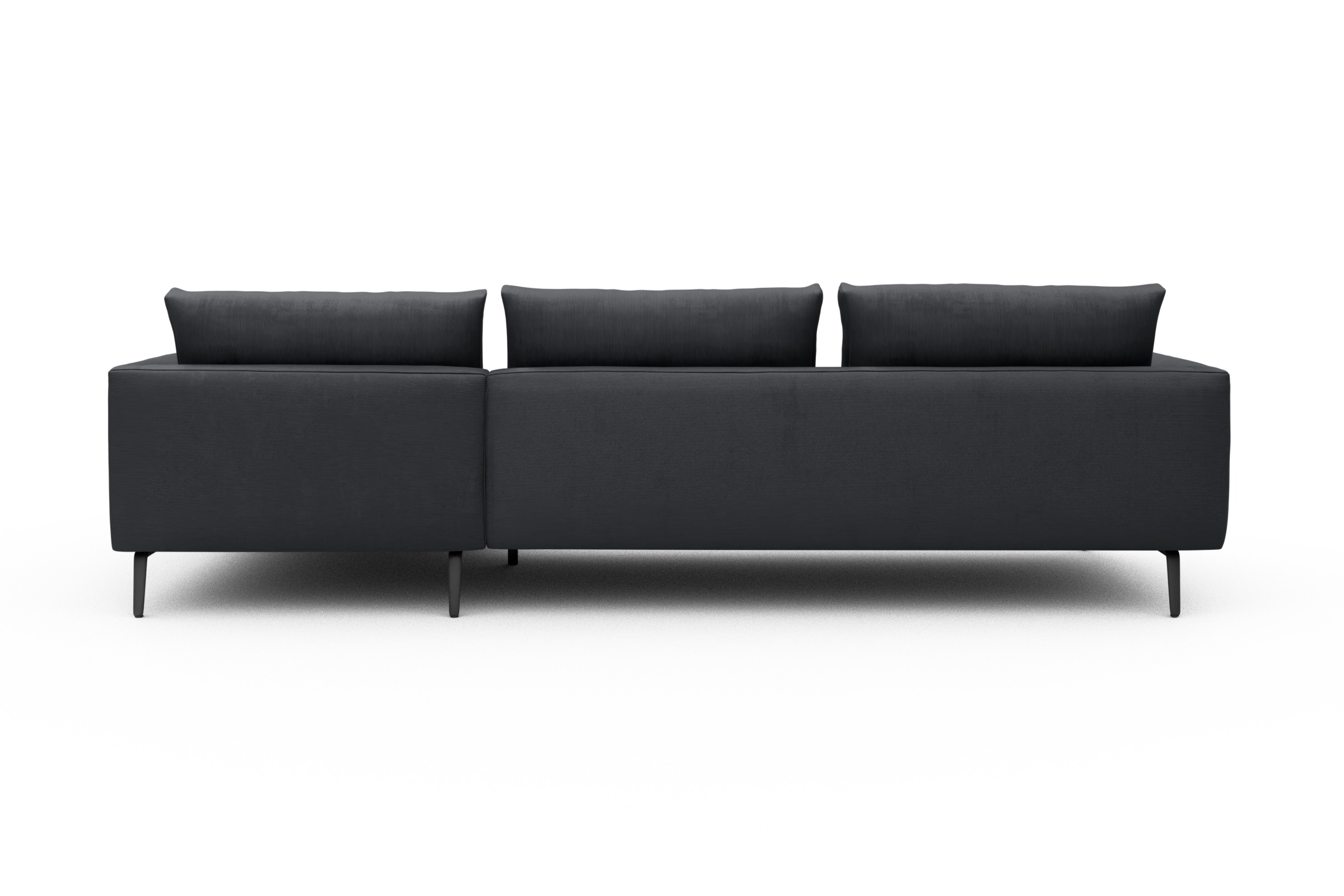 Ecksofa Karl Chaiselongue rechts mit 2,5-Sitzer Cordufine-Slate-Grey