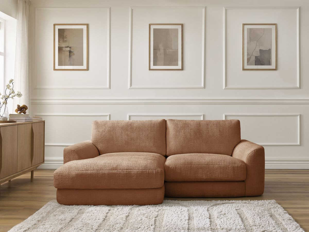 Bobochic Leonore Ecksofa Strukturstoff Orange Ecke links